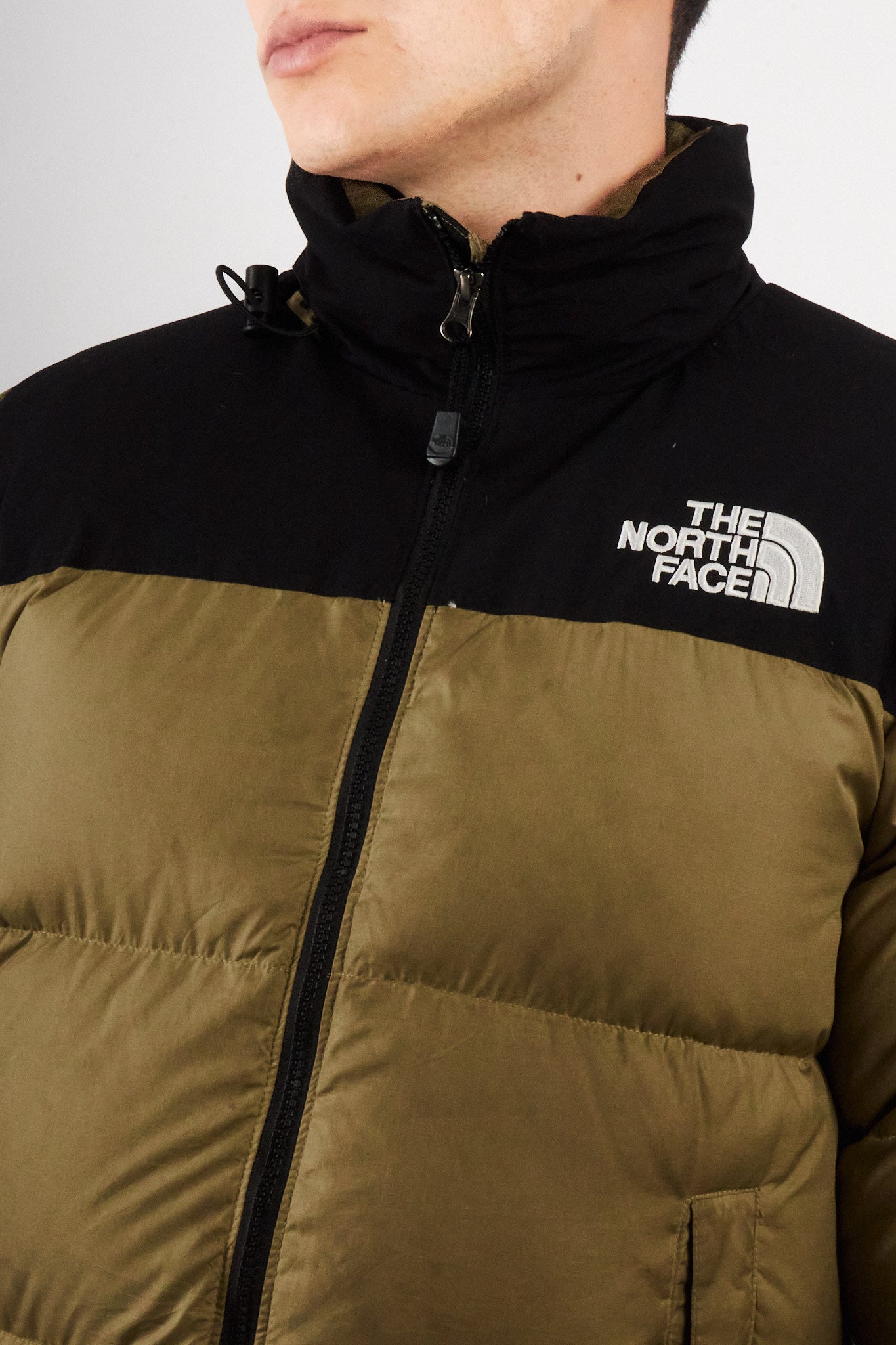 The North Face Retro Nustpe Olive Green Down Puffer Jacket (S/M)