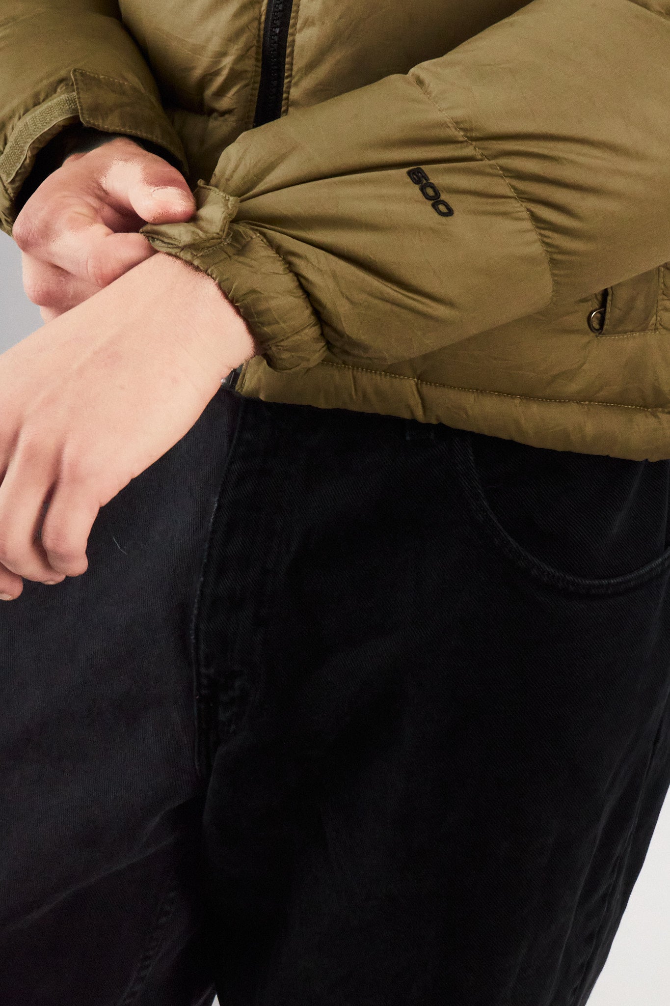 The North Face Retro Nustpe Olive Green Down Puffer Jacket (S/M)