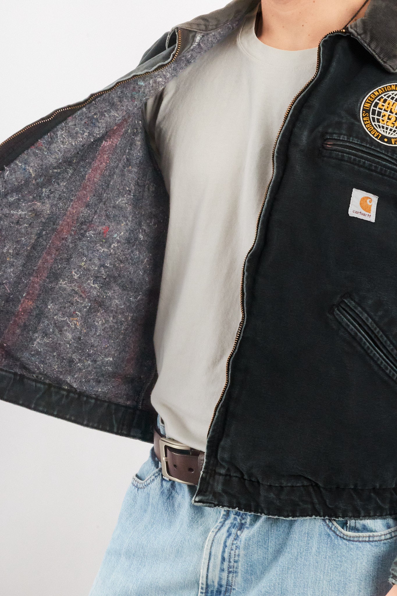 2000 Vintage Carhartt J01 Graphite Detroit Jacket (M/L)