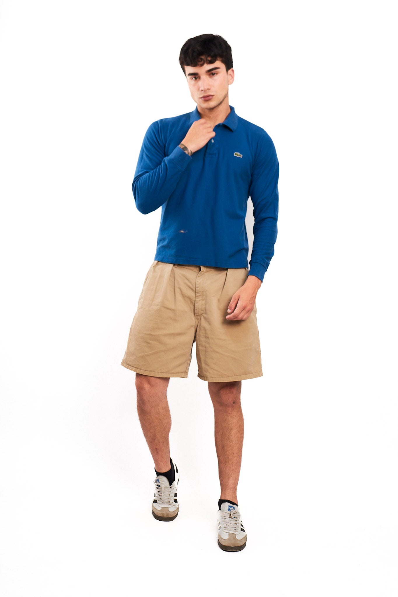 2000 Lacoste Blue Long sleeve Polo Shirt (S/M)