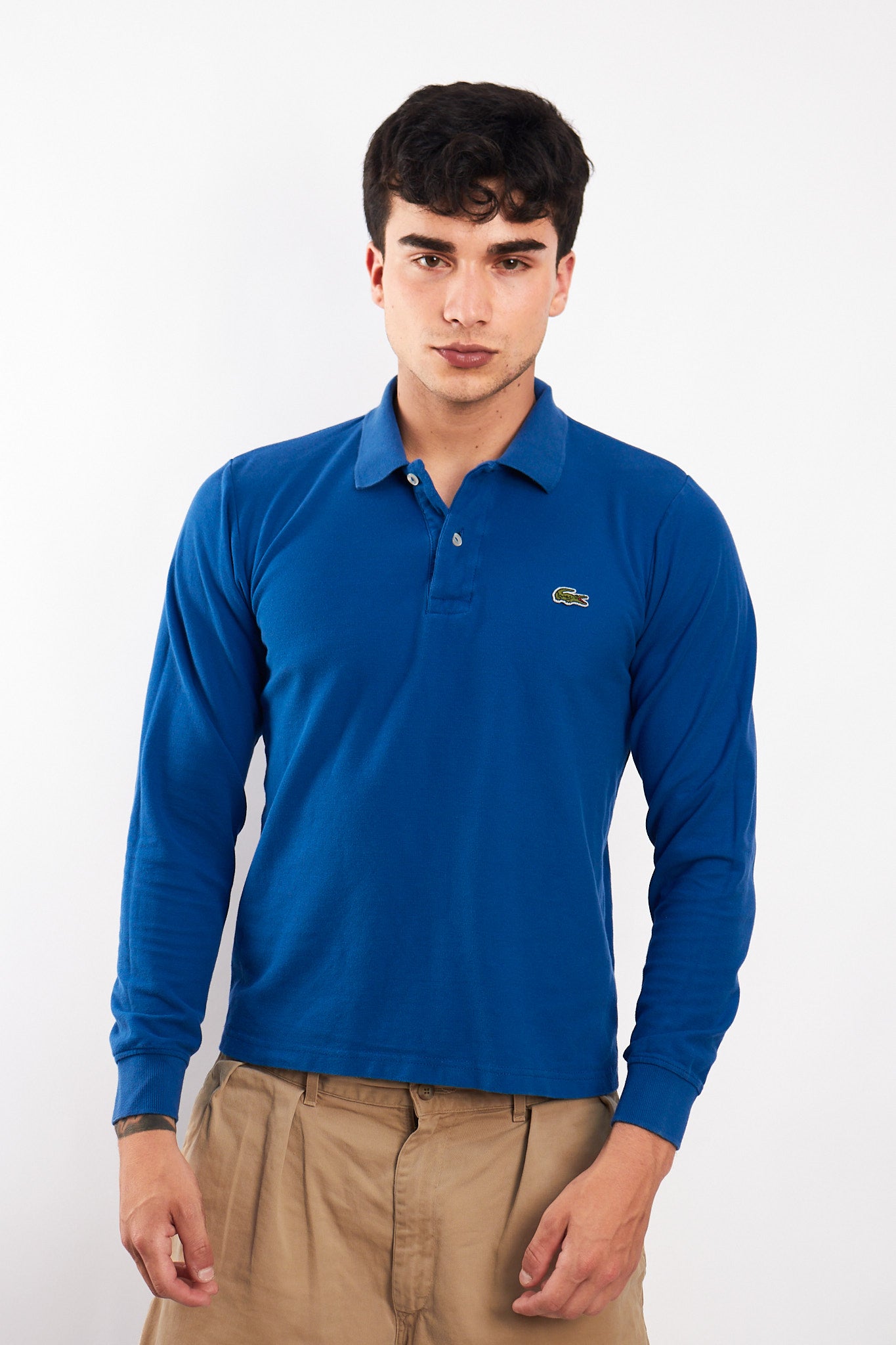 2000 Lacoste Blue Long sleeve Polo Shirt (S/M)