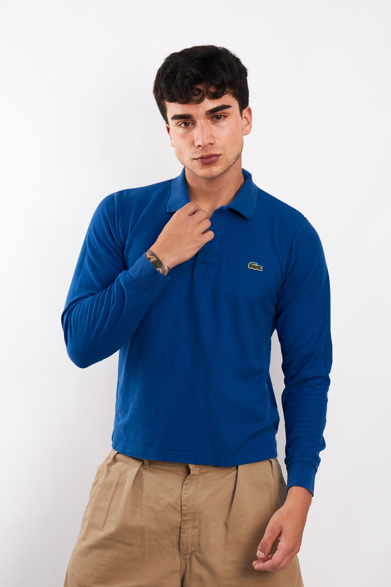 2000 Lacoste Blue Long sleeve Polo Shirt (S/M)