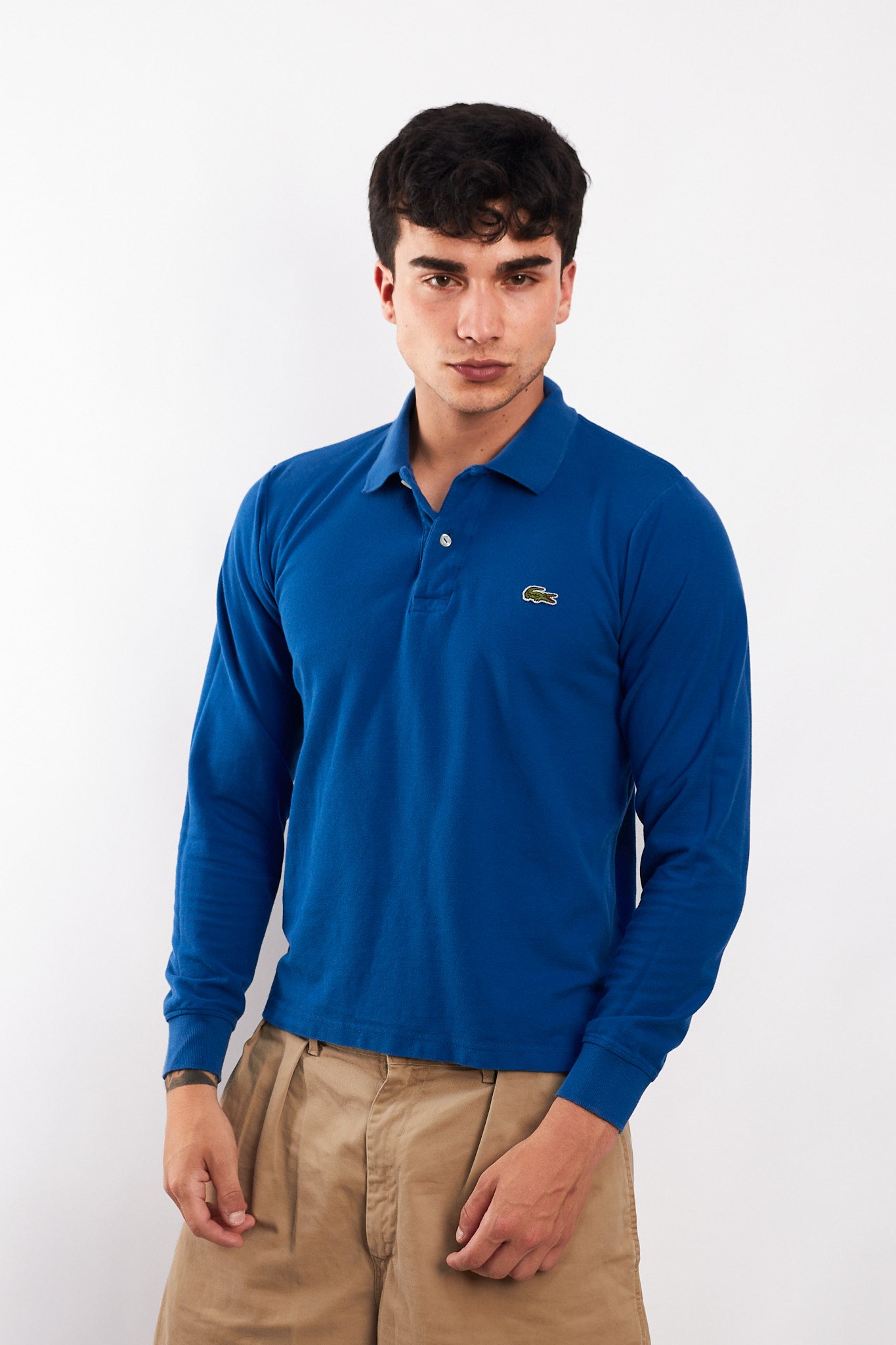 2000 Lacoste Blue Long sleeve Polo Shirt (S/M)