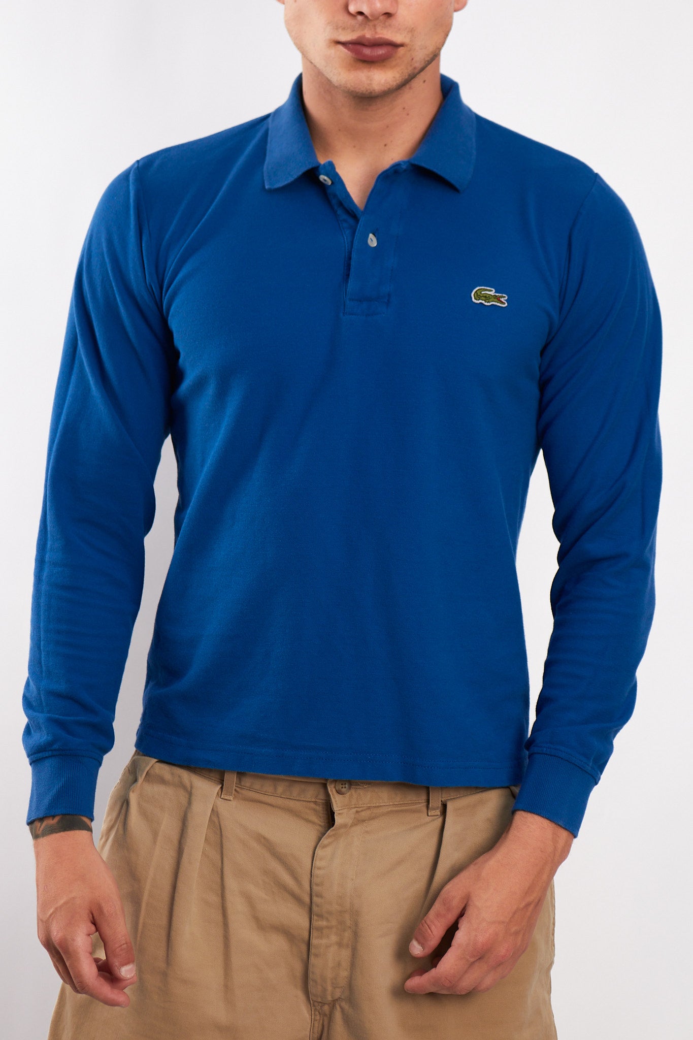 2000 Lacoste Blue Long sleeve Polo Shirt (S/M)