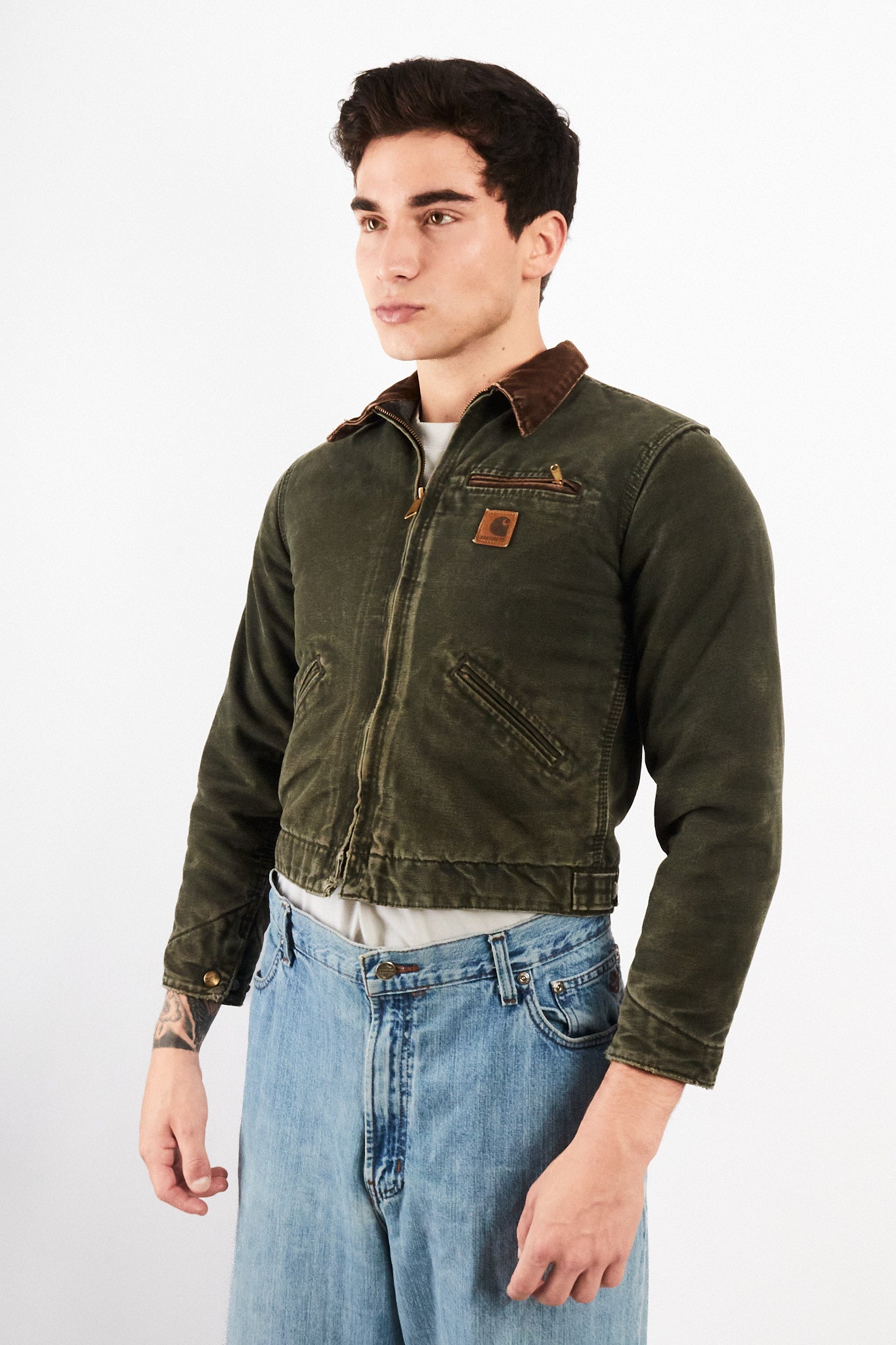 2000 Vintage Carhartt J97 Moss Green Boxy Detroit Jacket (S)