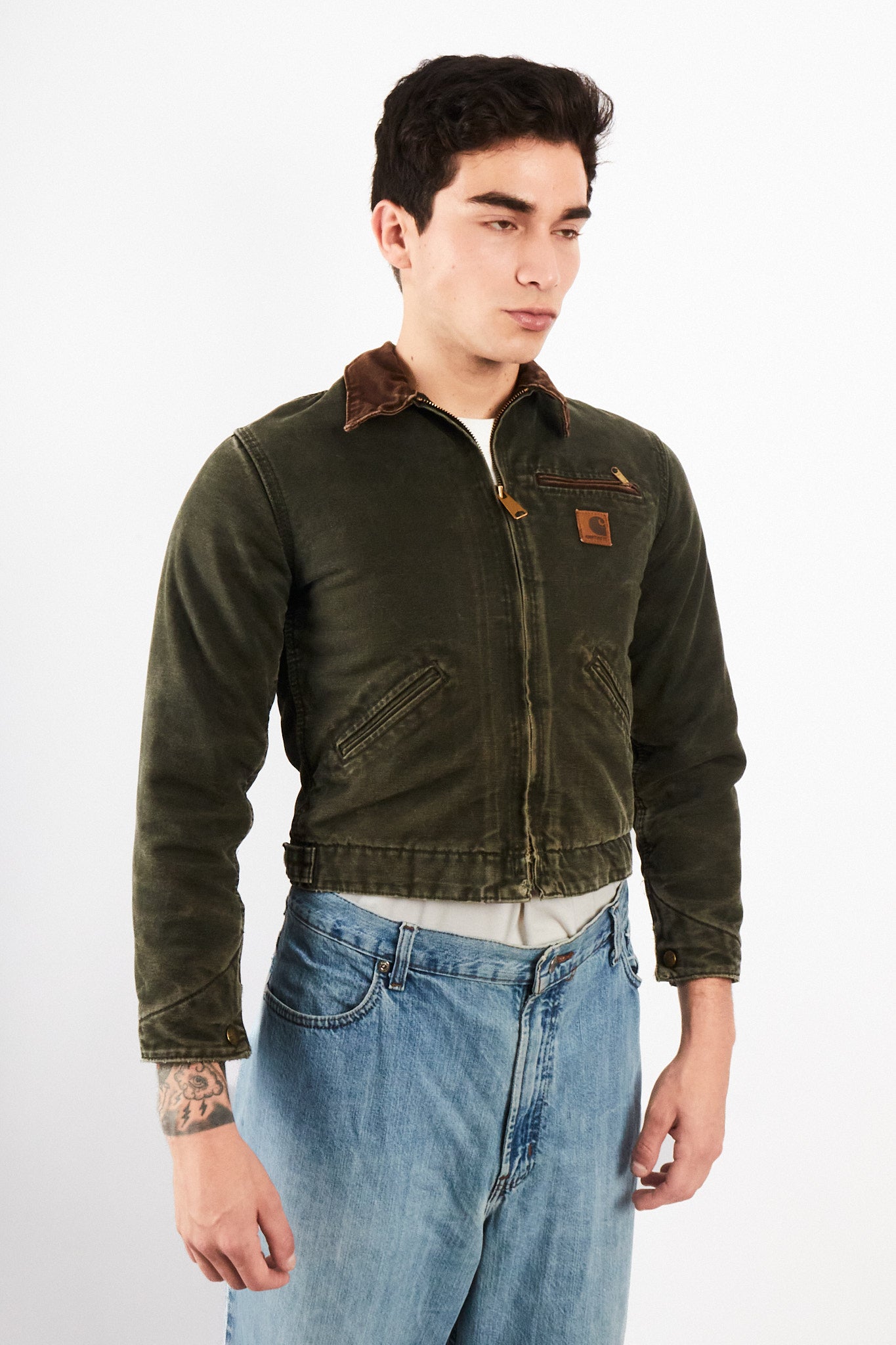 2000 Vintage Carhartt J97 Moss Green Boxy Detroit Jacket (S)