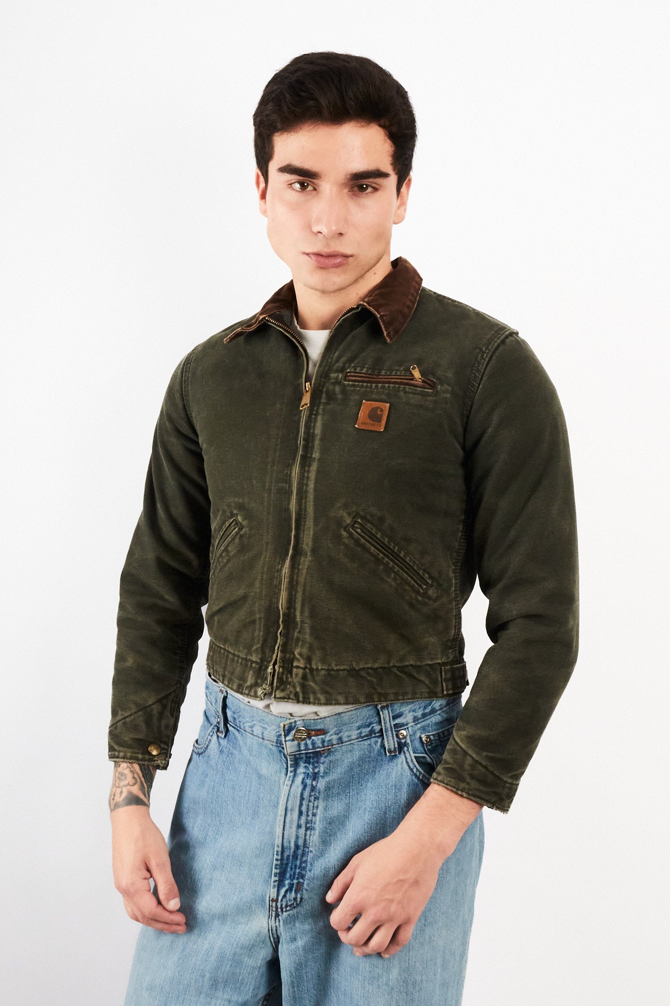 2000 Vintage Carhartt J97 Moss Green Boxy Detroit Jacket (S)