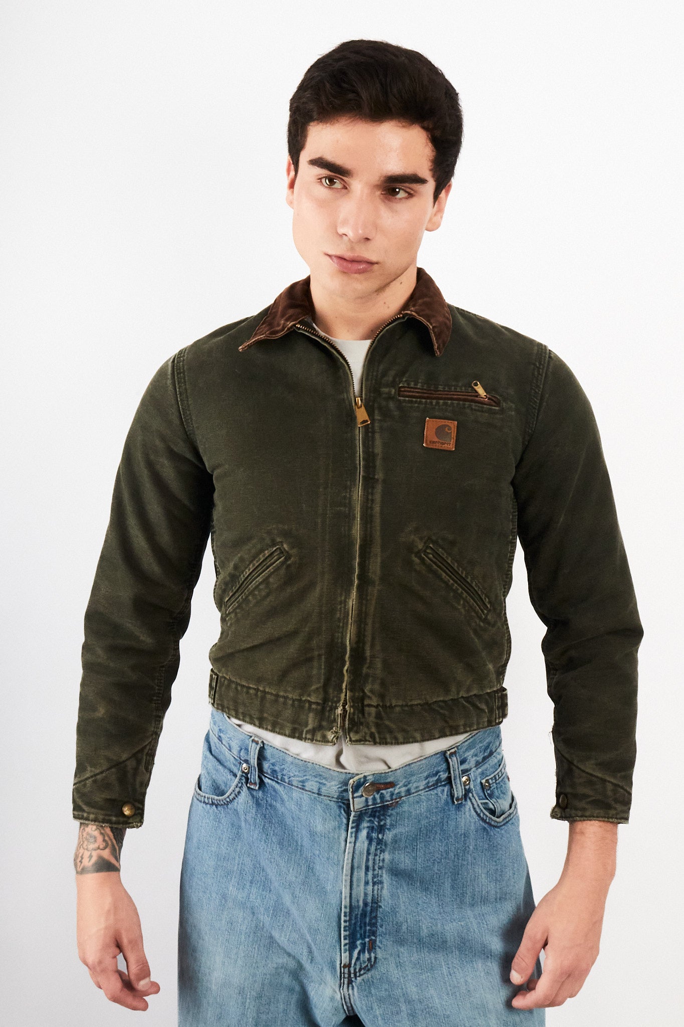 2000 Vintage Carhartt J97 Moss Green Boxy Detroit Jacket (S)