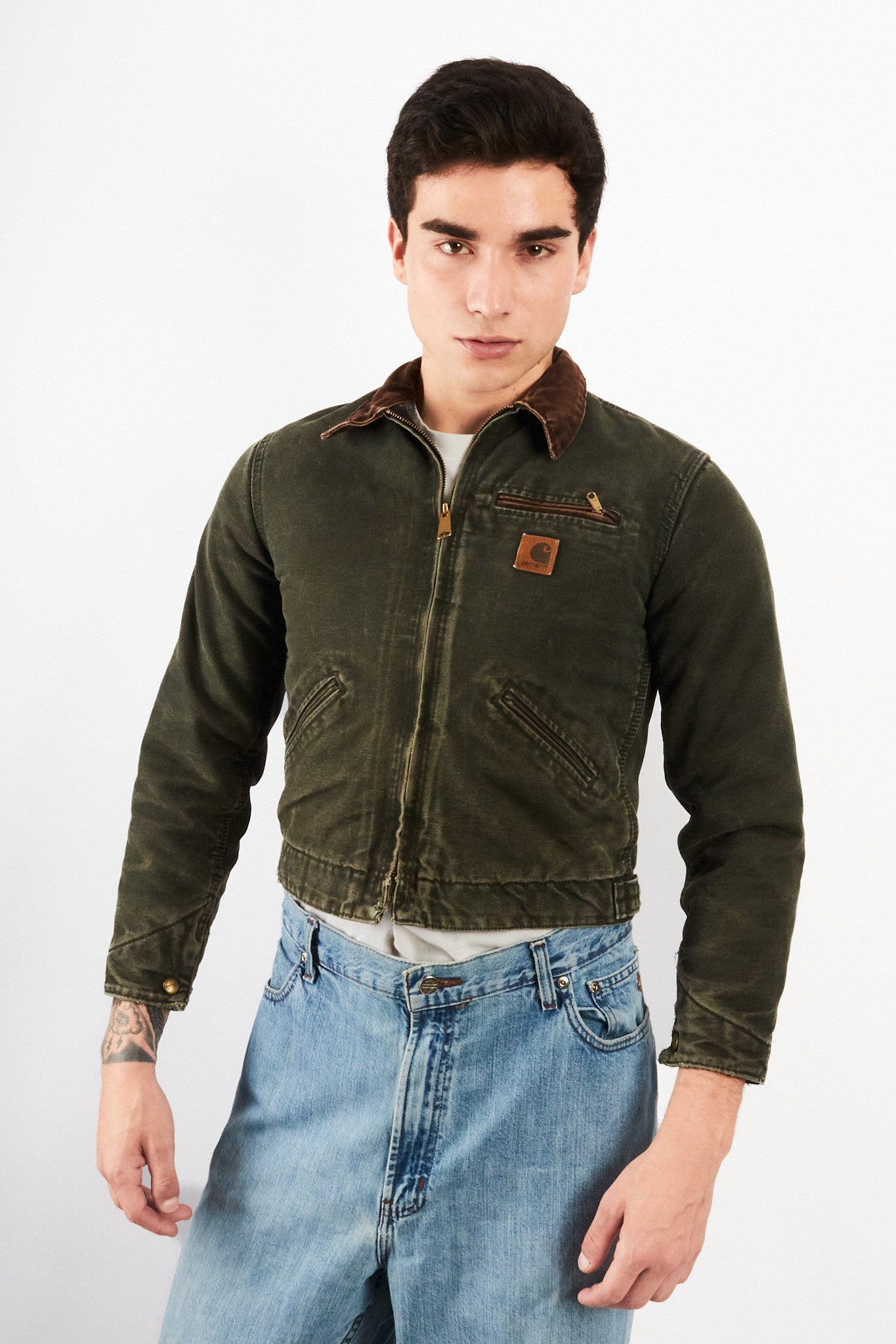 2000 Vintage Carhartt J97 Moss Green Boxy Detroit Jacket (S)