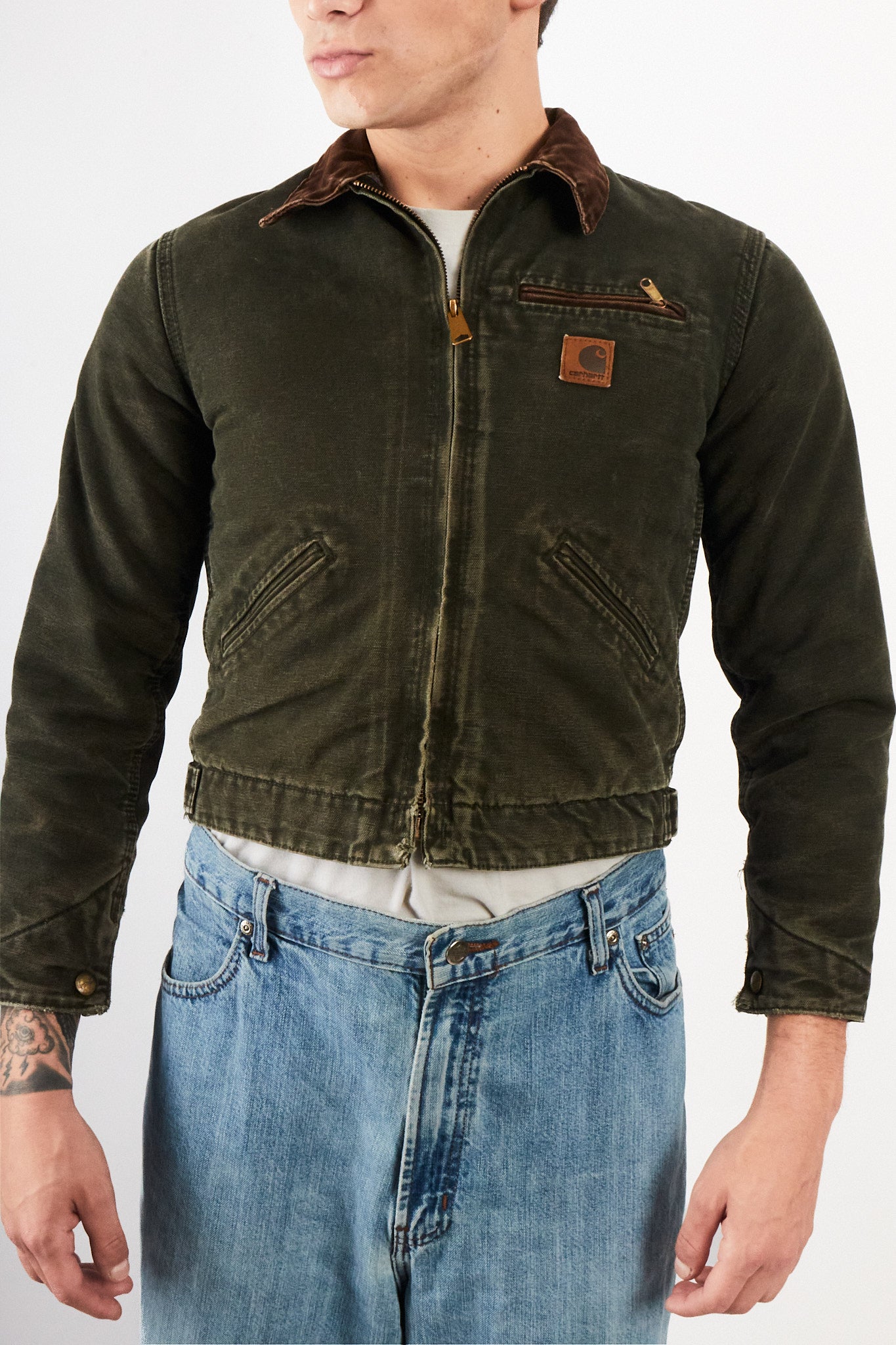 2000 Vintage Carhartt J97 Moss Green Boxy Detroit Jacket (S)