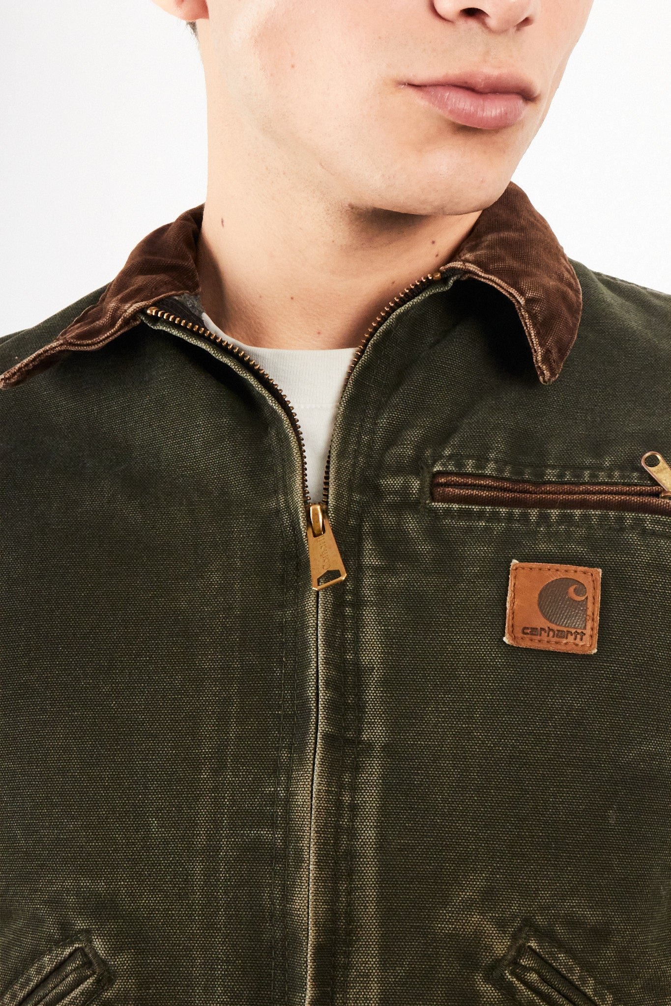 2000 Vintage Carhartt J97 Moss Green Boxy Detroit Jacket (S)