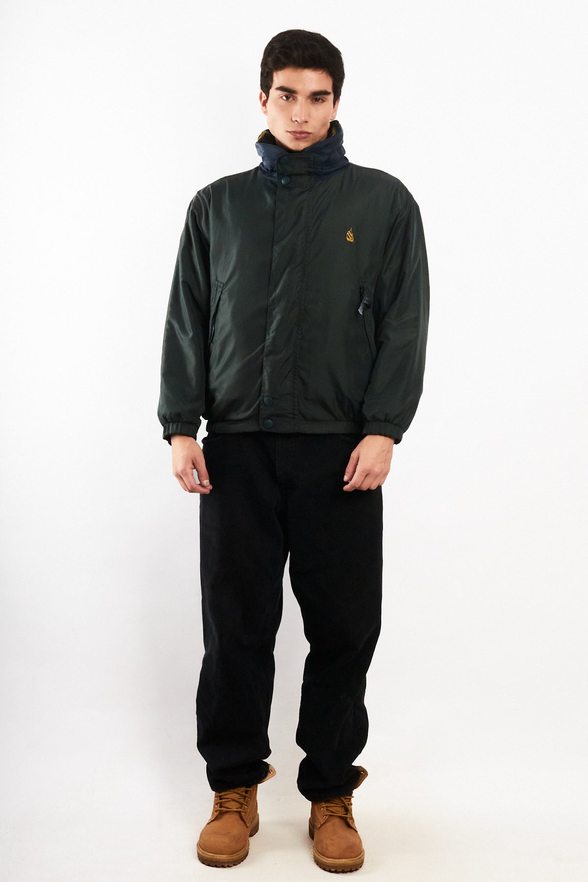 1990 Vintage Nautica Reversible Windbreaker / Tartan Polar Jacket (M)