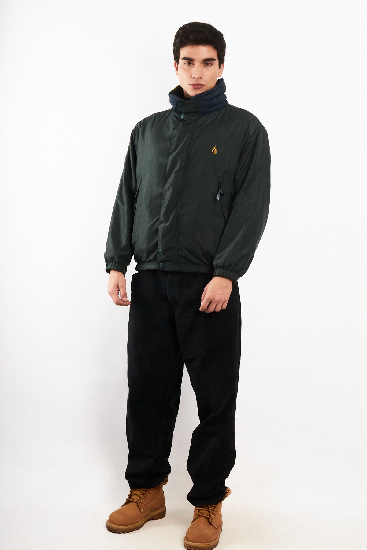 1990 Vintage Nautica Reversible Windbreaker / Tartan Polar Jacket (M)