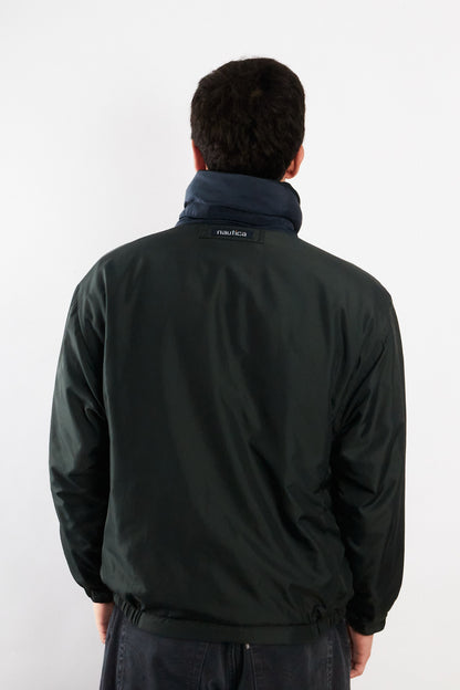 1990 Vintage Nautica Reversible Windbreaker / Tartan Polar Jacket (M)