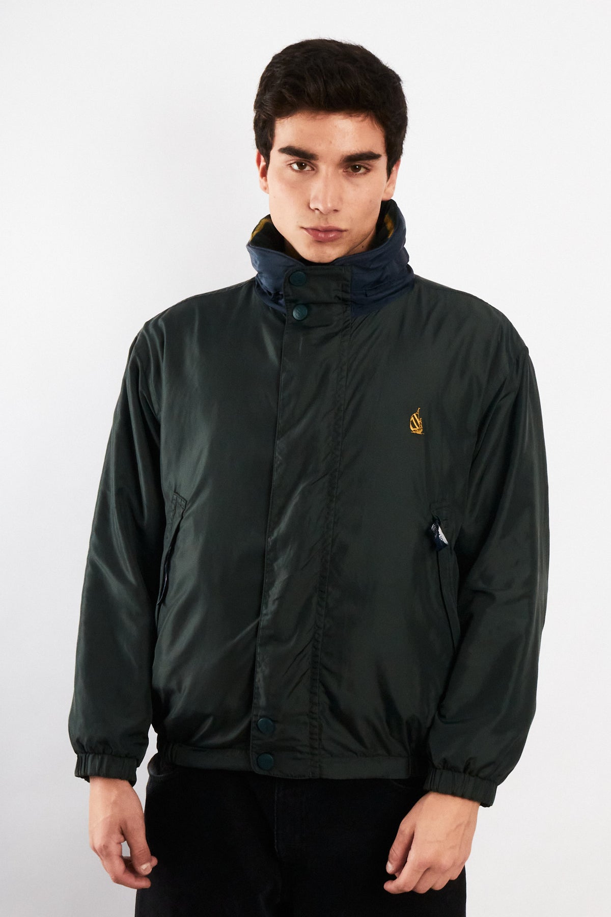 1990 Vintage Nautica Reversible Windbreaker / Tartan Polar Jacket (M)