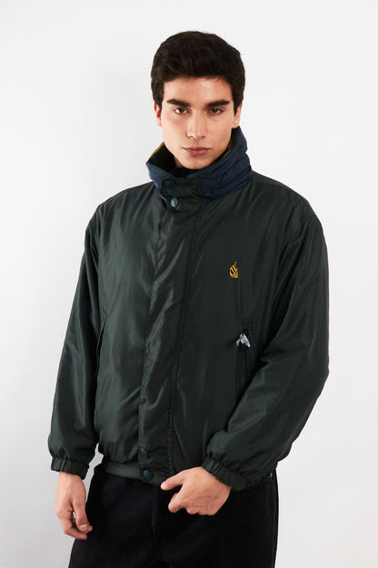 1990 Vintage Nautica Reversible Windbreaker / Tartan Polar Jacket (M)