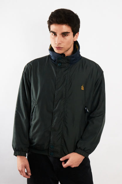 1990 Vintage Nautica Reversible Windbreaker / Tartan Polar Jacket (M)