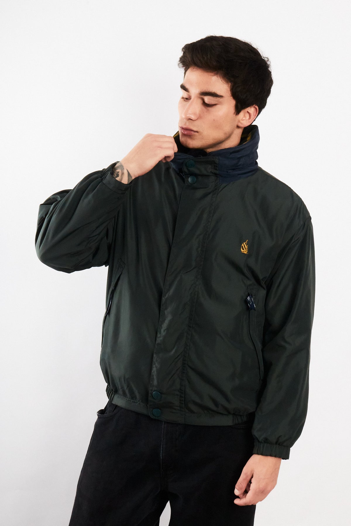 1990 Vintage Nautica Reversible Windbreaker / Tartan Polar Jacket (M)