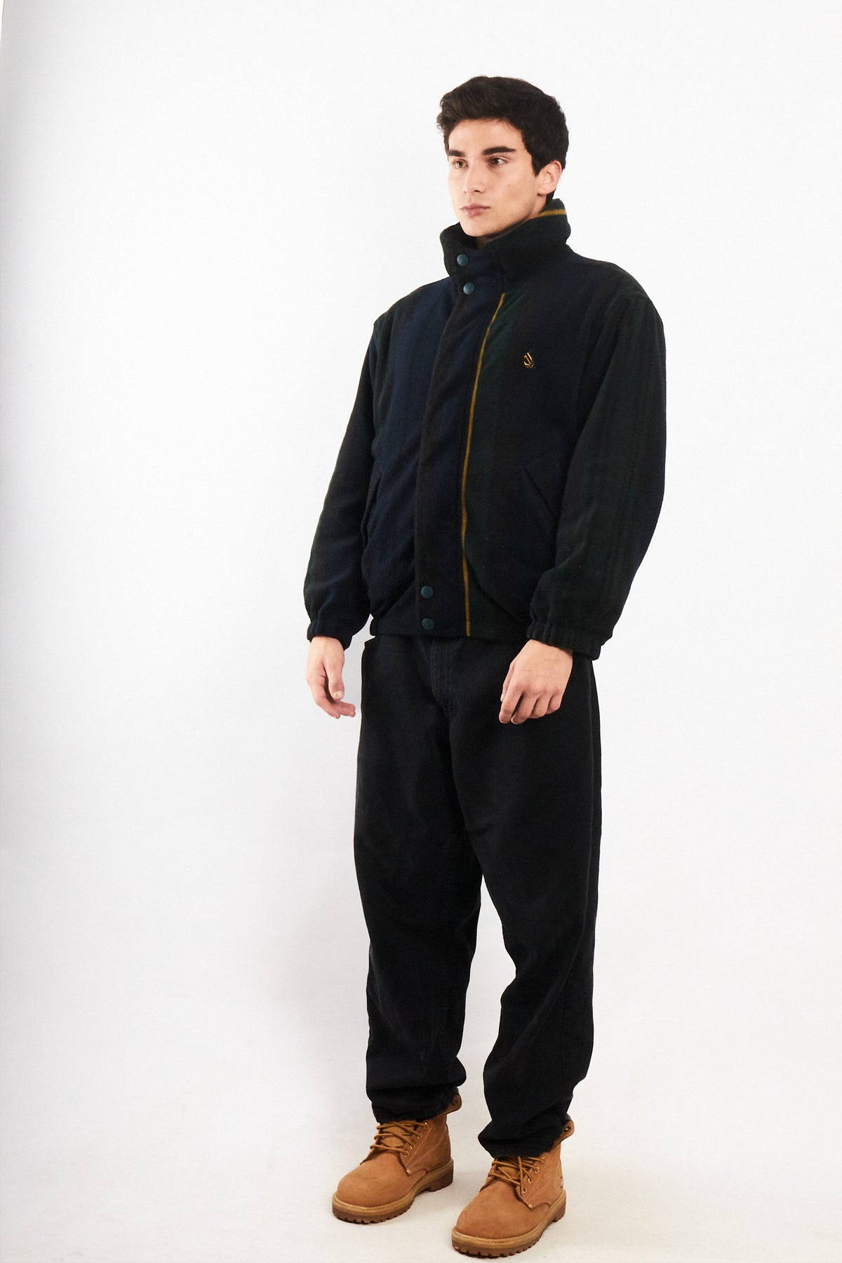 1990 Vintage Nautica Reversible Windbreaker / Tartan Polar Jacket (M)