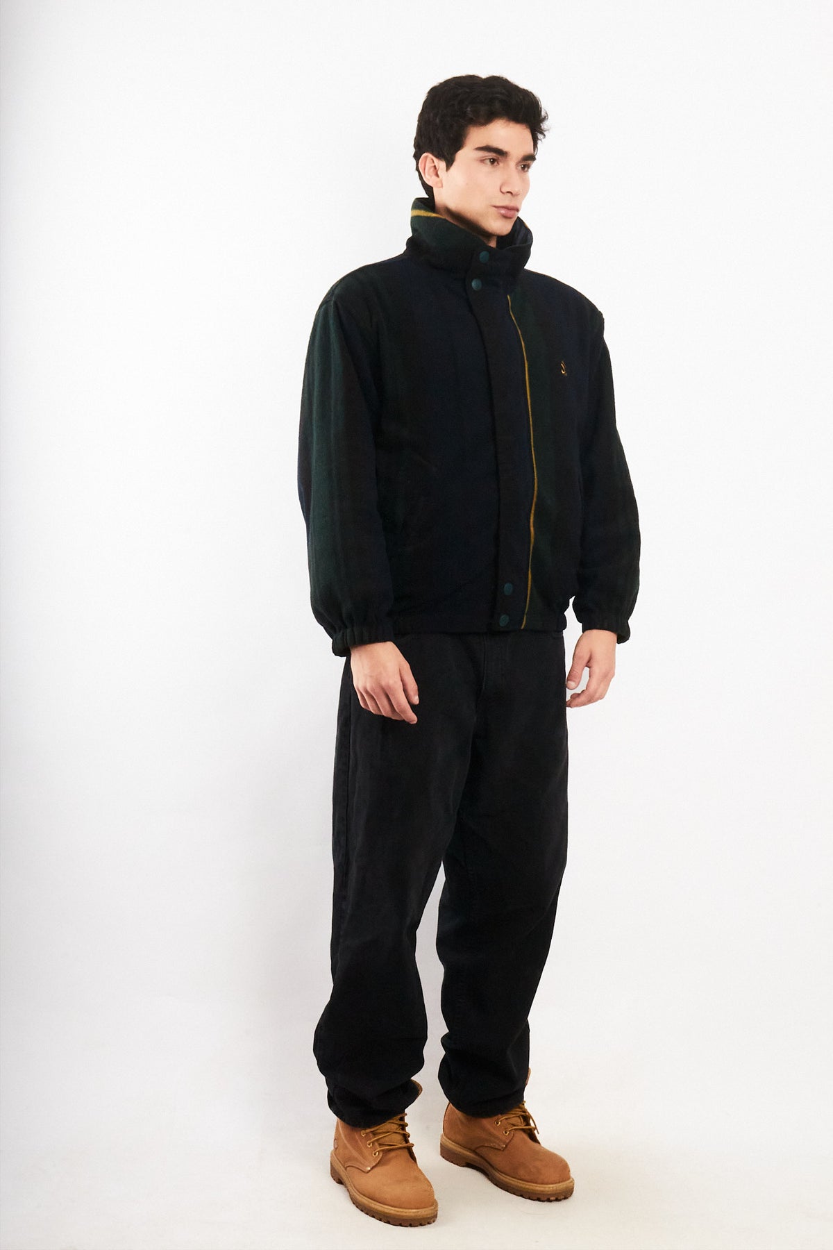 1990 Vintage Nautica Reversible Windbreaker / Tartan Polar Jacket (M)