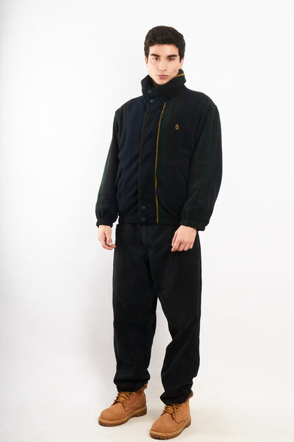 1990 Vintage Nautica Reversible Windbreaker / Tartan Polar Jacket (M)