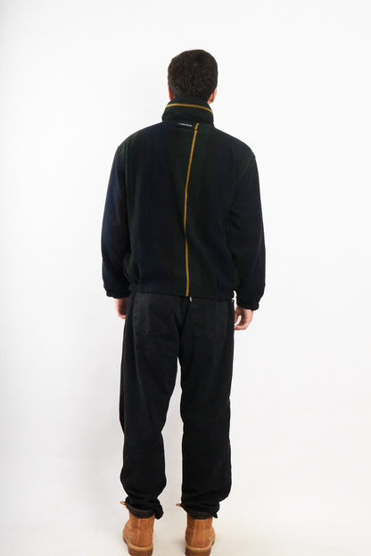 1990 Vintage Nautica Reversible Windbreaker / Tartan Polar Jacket (M)