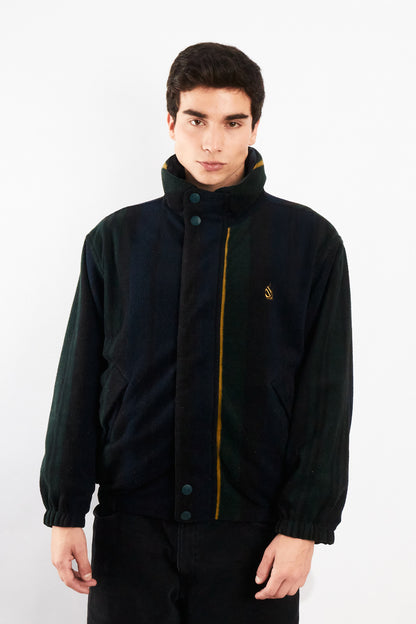 1990 Vintage Nautica Reversible Windbreaker / Tartan Polar Jacket (M)
