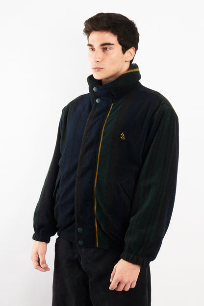 1990 Vintage Nautica Reversible Windbreaker / Tartan Polar Jacket (M)
