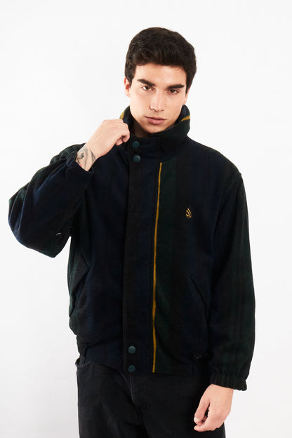 1990 Vintage Nautica Reversible Windbreaker / Tartan Polar Jacket (M)