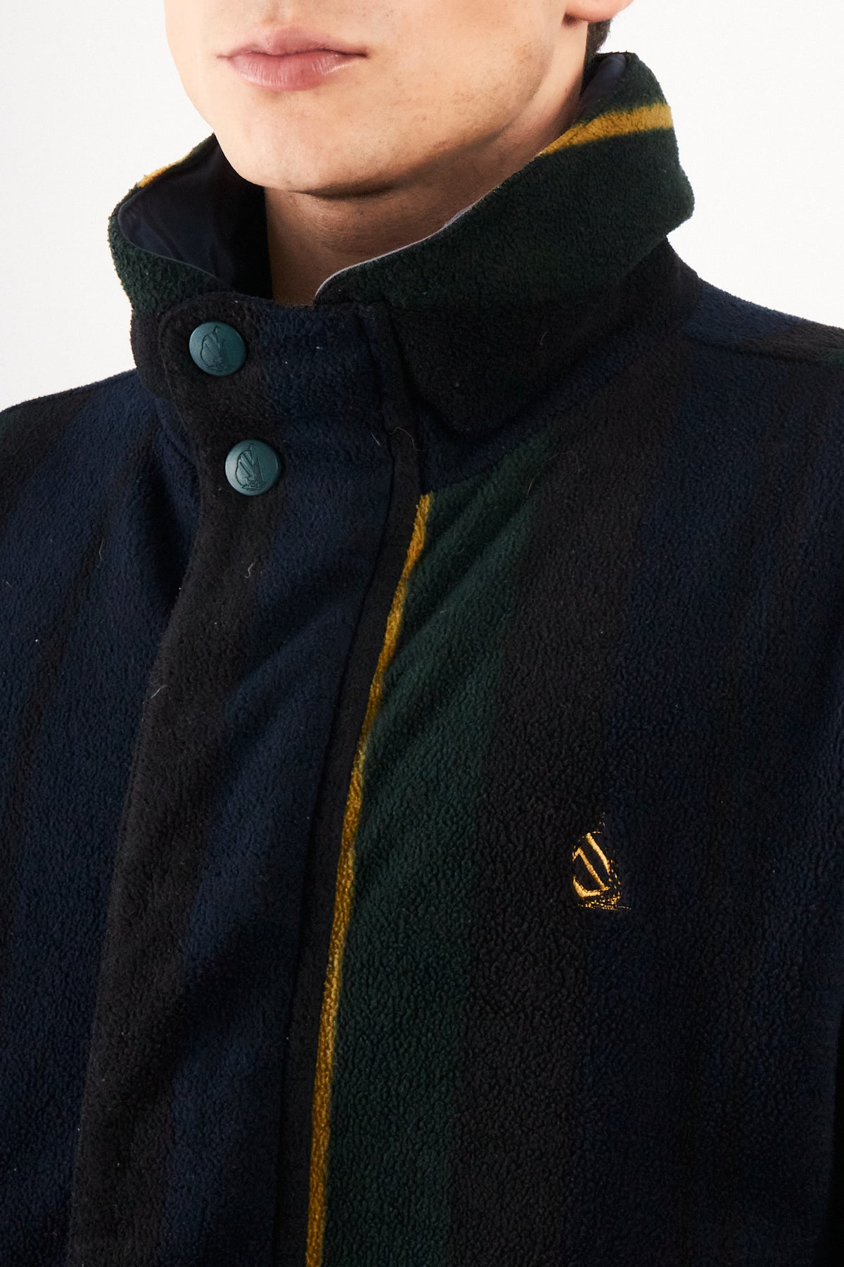 1990 Vintage Nautica Reversible Windbreaker / Tartan Polar Jacket (M)