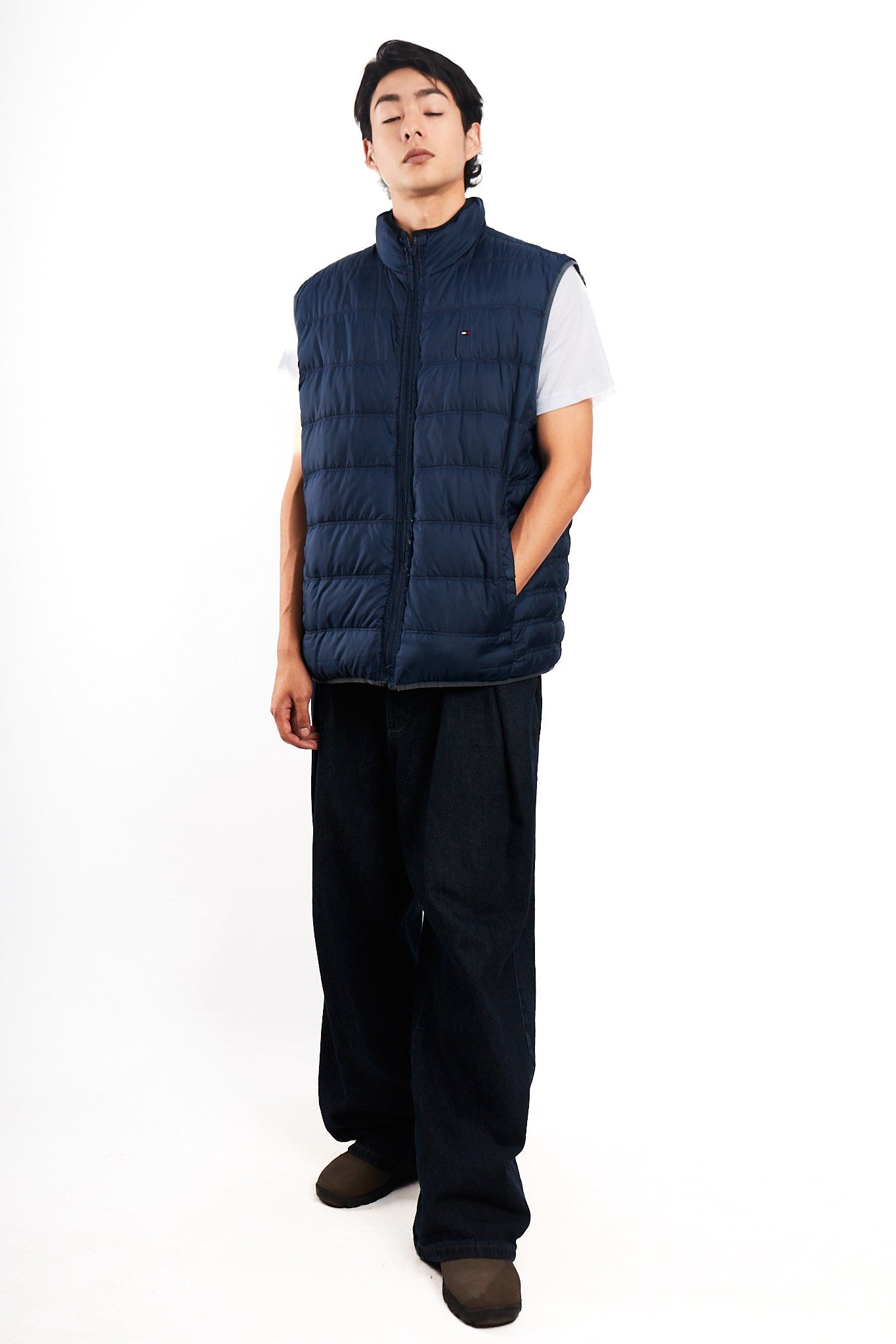 2000 Vintage Tommy Hilfiger Reversibe Down Puffer Vest (M/L)