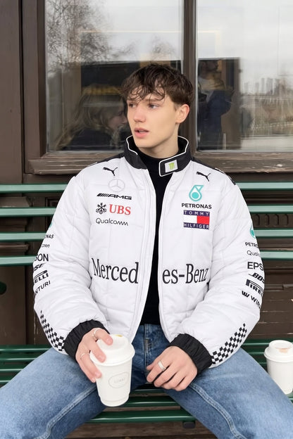 F1 Mercedes AMG Petronas "Hamilton" White Edition Racing Jacket