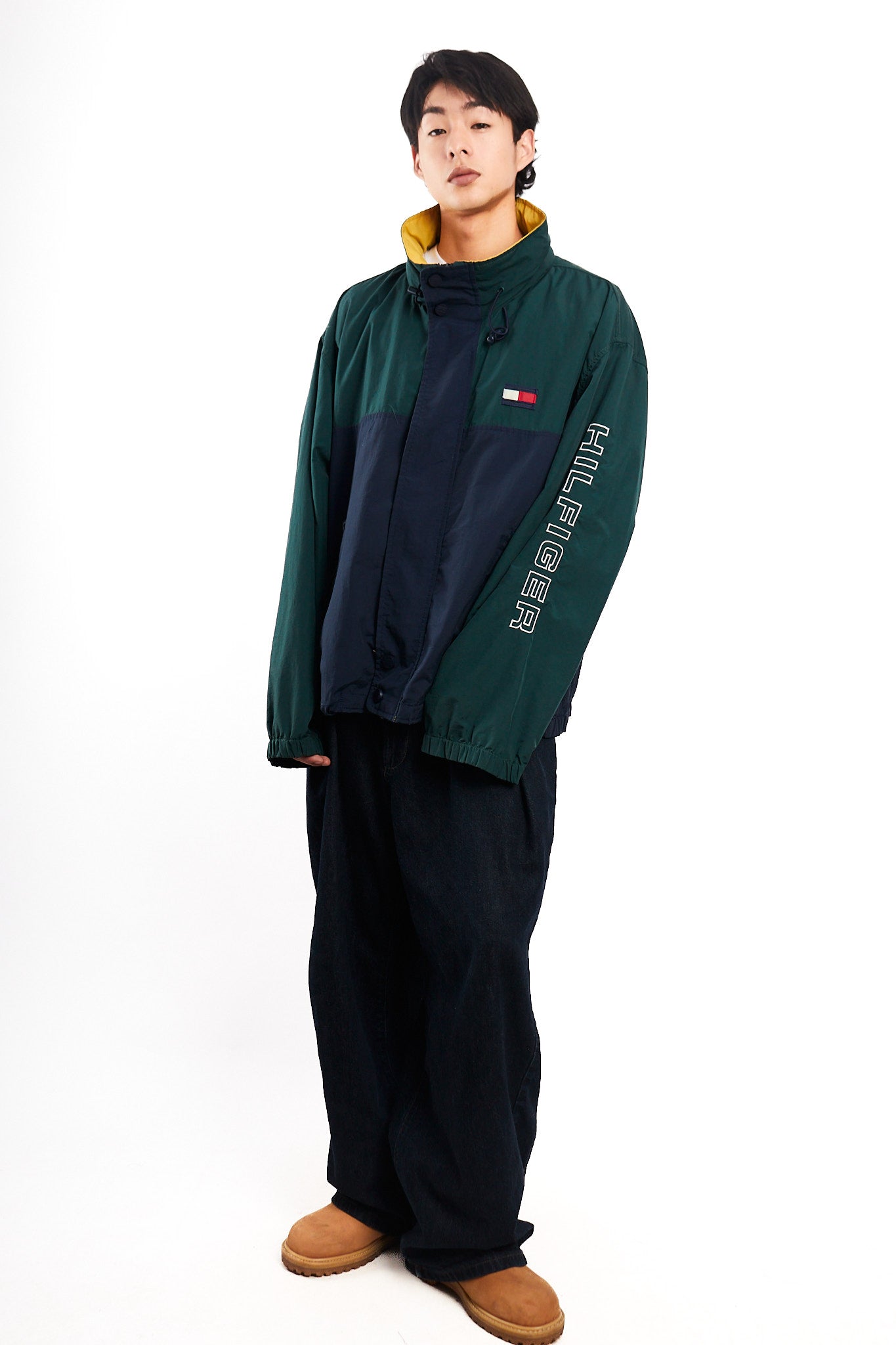 1990 Vintage Tommy Hilfiger Colorblock Spellout Jacket (L/XL)