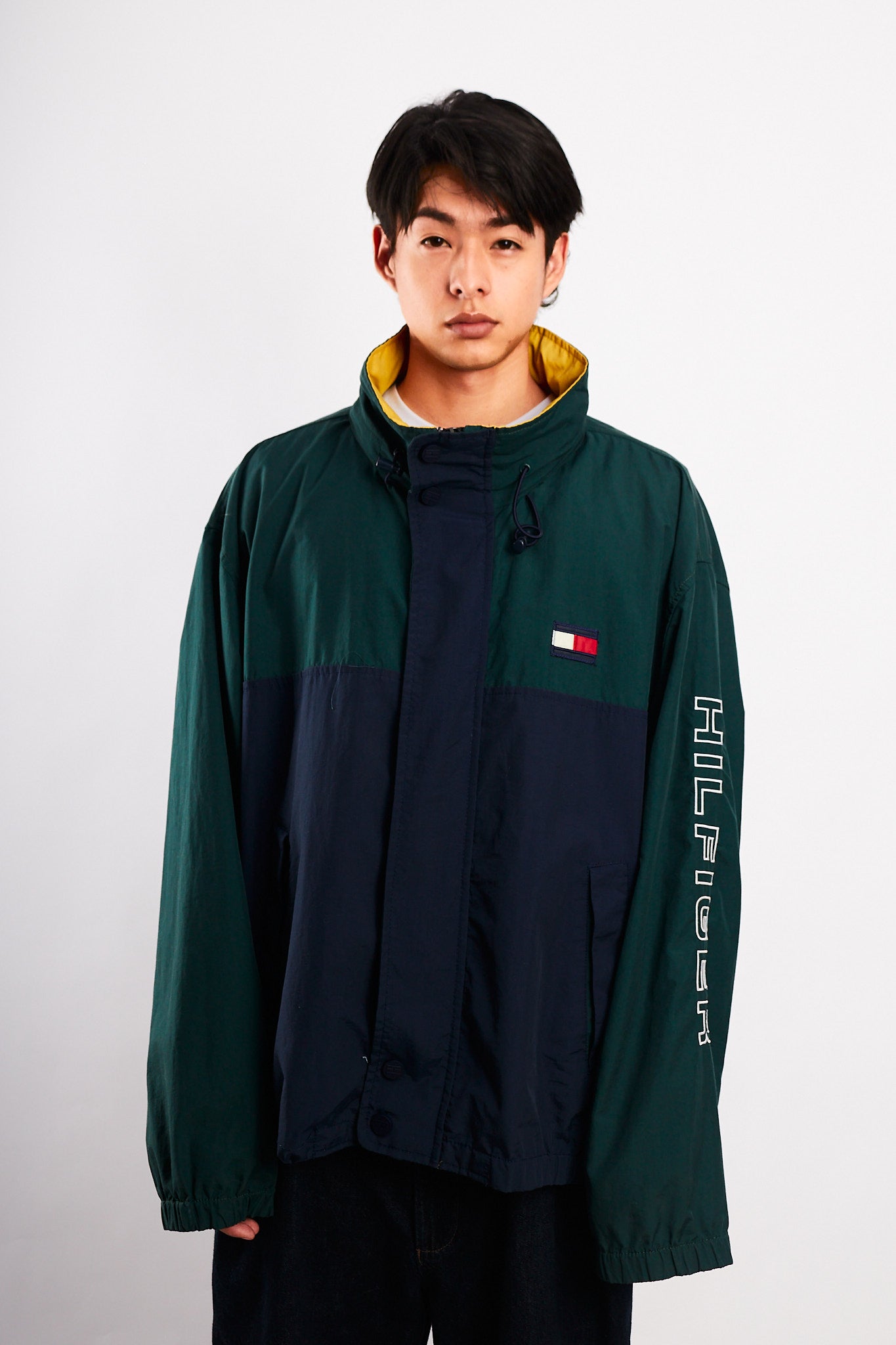 1990 Vintage Tommy Hilfiger Colorblock Spellout Jacket (L/XL)
