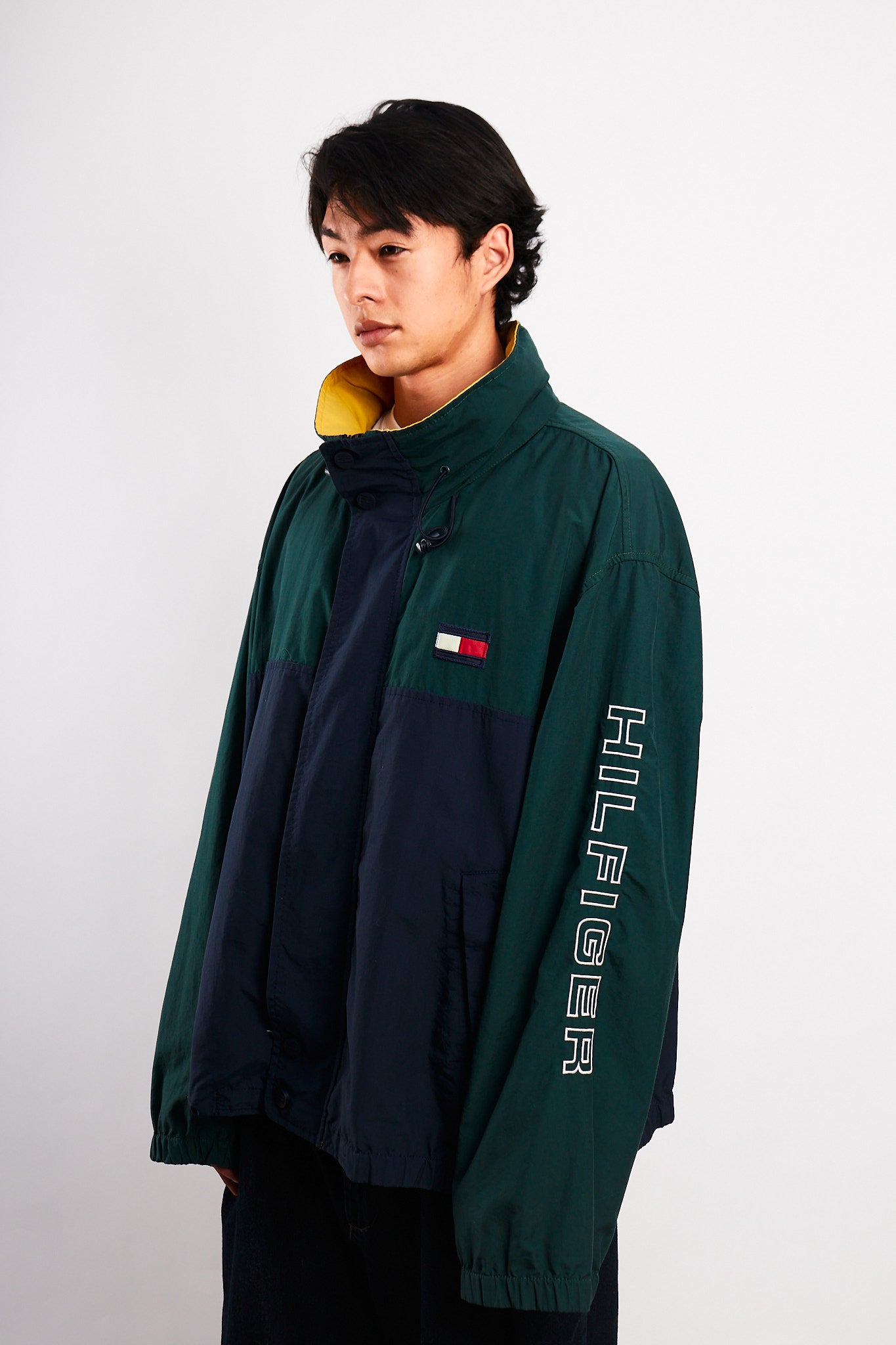 1990 Vintage Tommy Hilfiger Colorblock Spellout Jacket (L/XL)