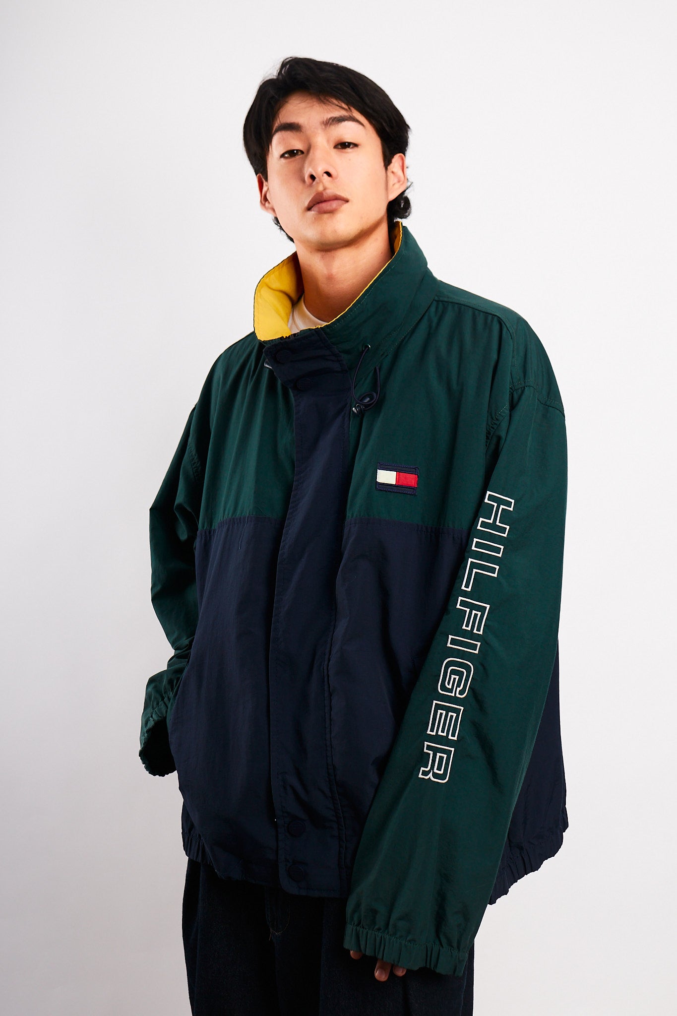 1990 Vintage Tommy Hilfiger Colorblock Spellout Jacket (L/XL)