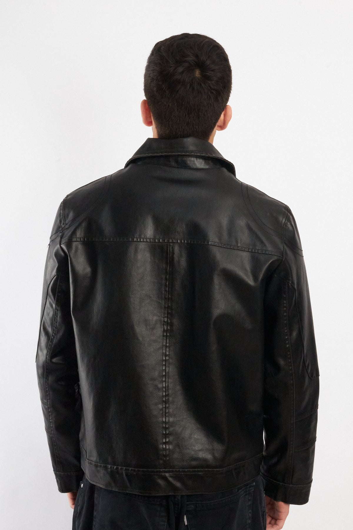 2000 Vintage Guess Vegan Leather Type Harrington Jacket (M)