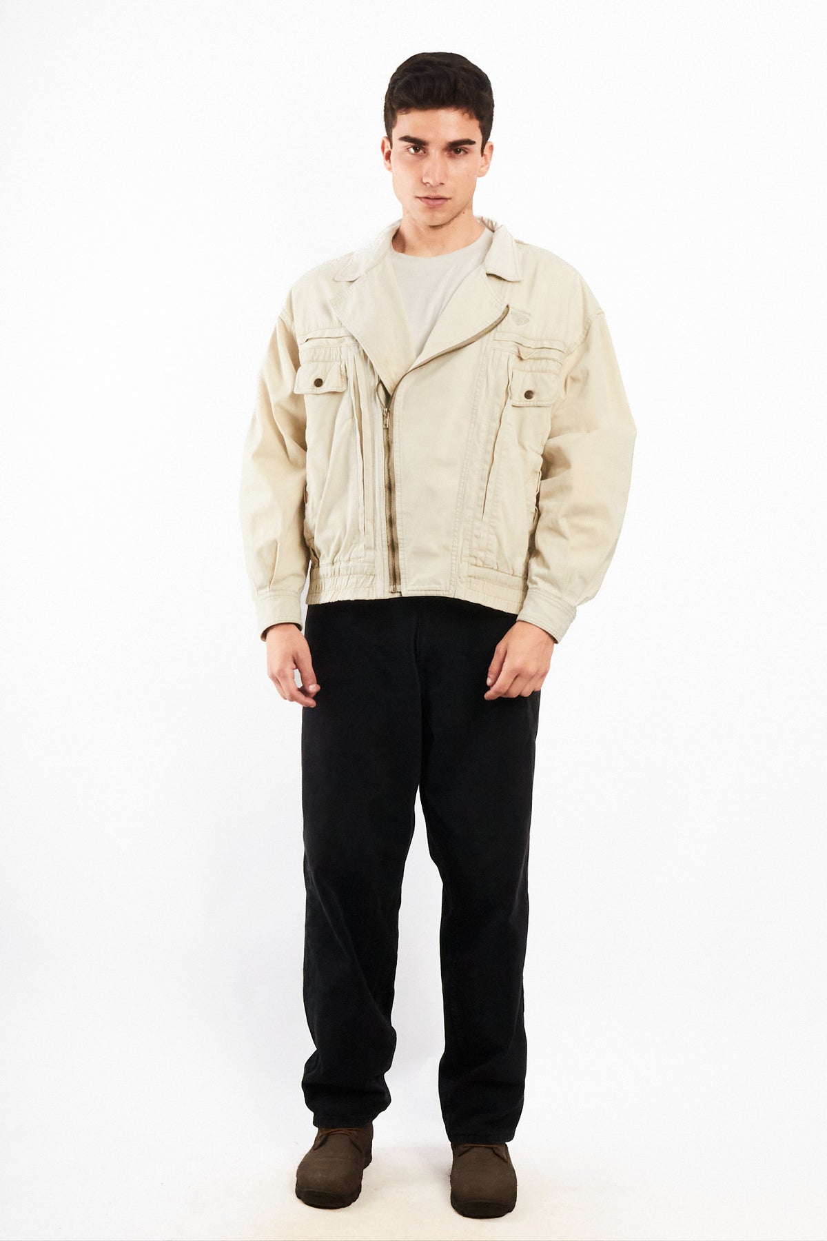1980 Vintage Yve Saint Laurent Distressed Biker Jacket (M/L)