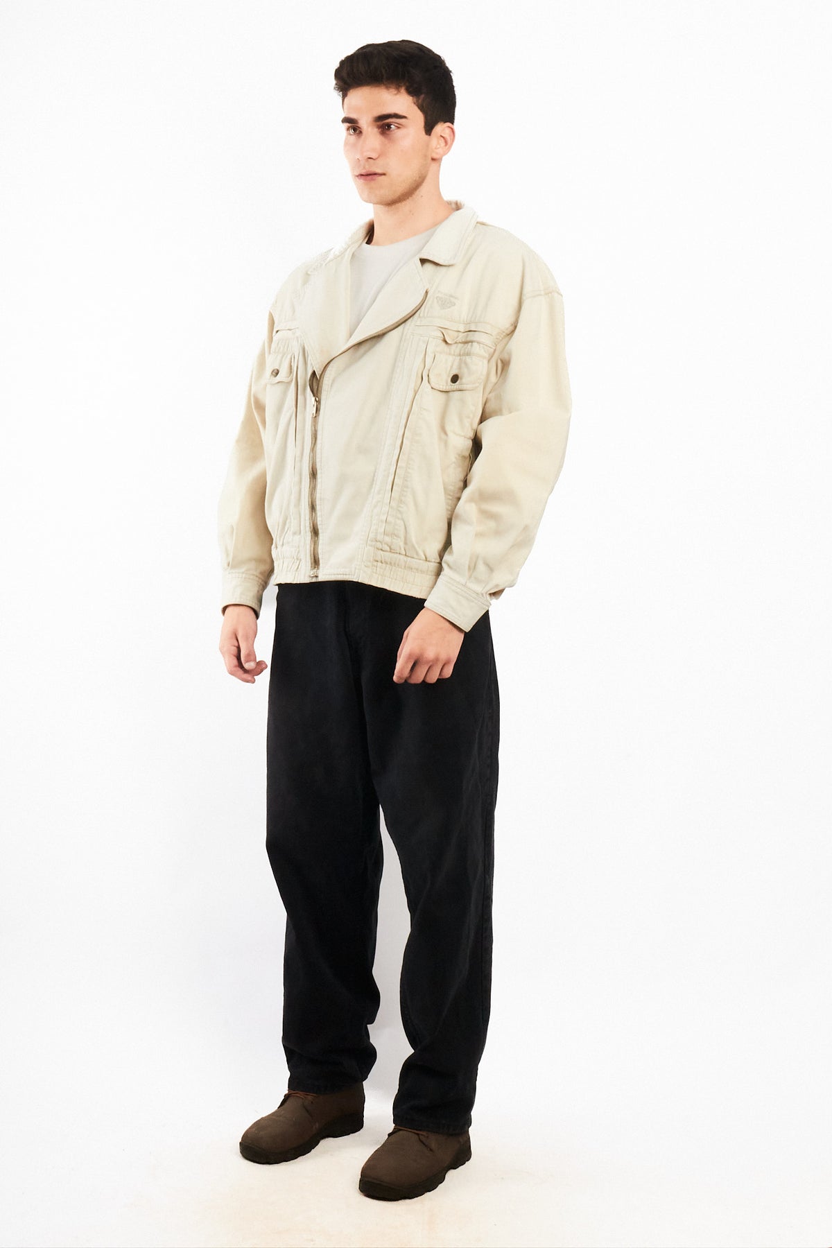 1980 Vintage Yve Saint Laurent Distressed Biker Jacket (M/L)