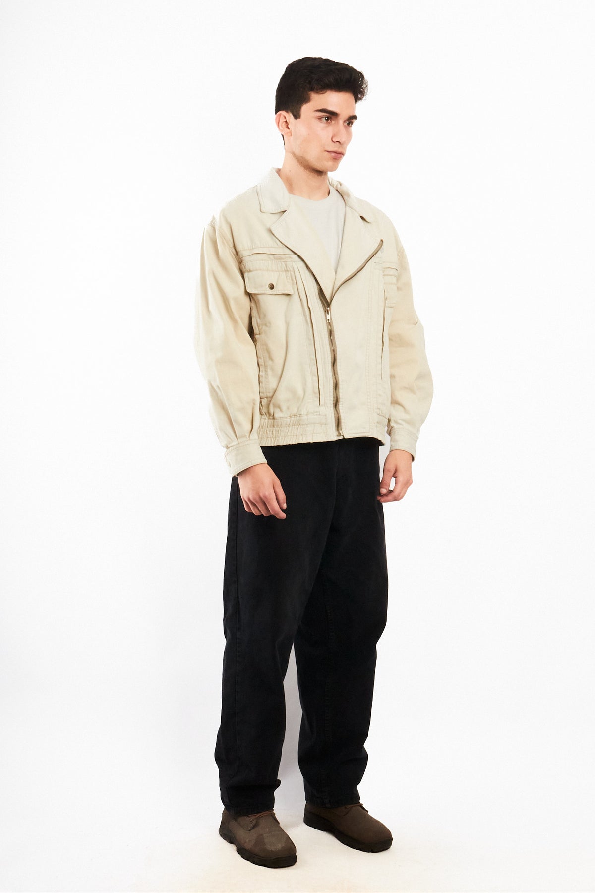 1980 Vintage Yve Saint Laurent Distressed Biker Jacket (M/L)