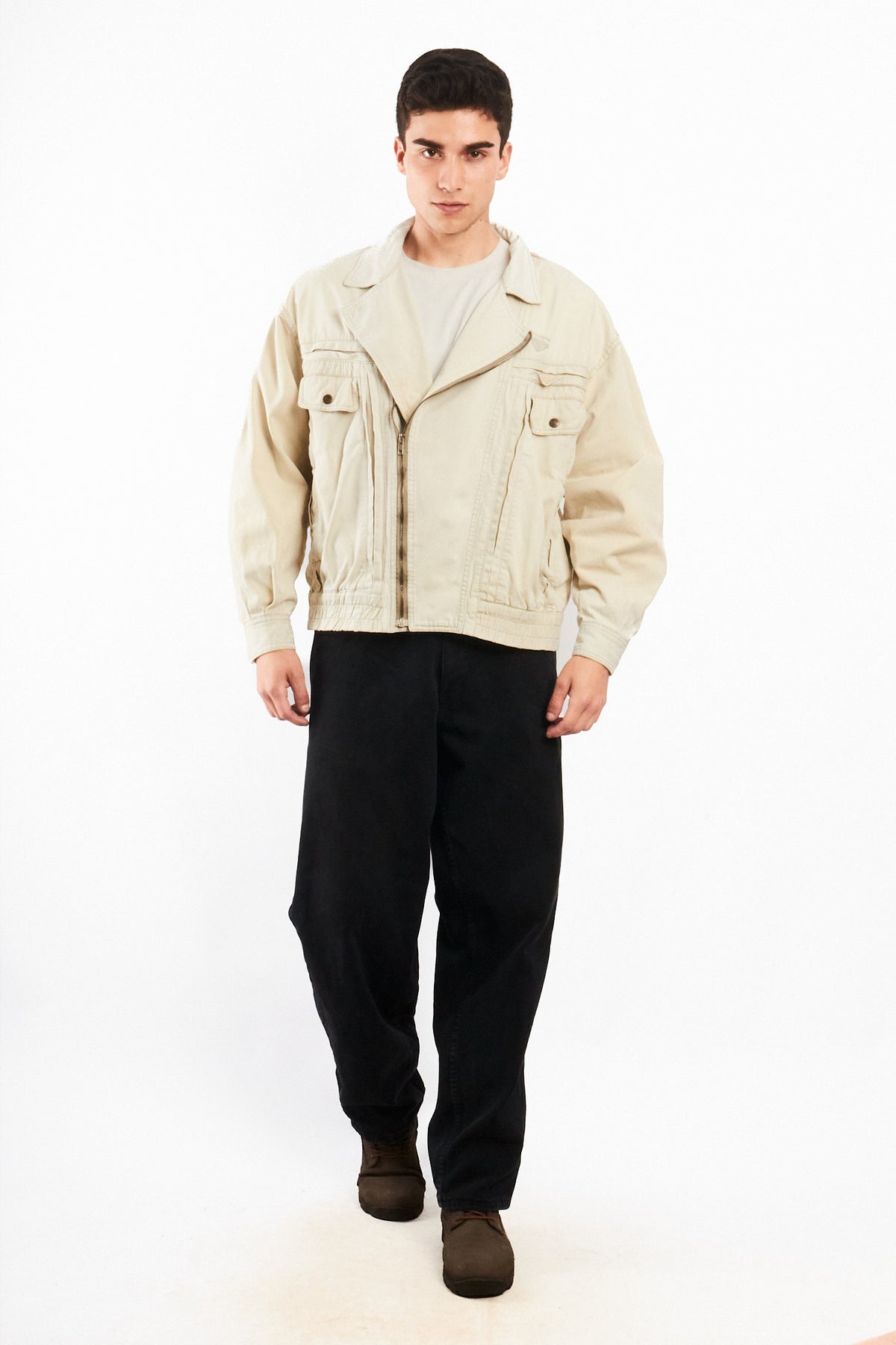 1980 Vintage Yve Saint Laurent Distressed Biker Jacket (M/L)