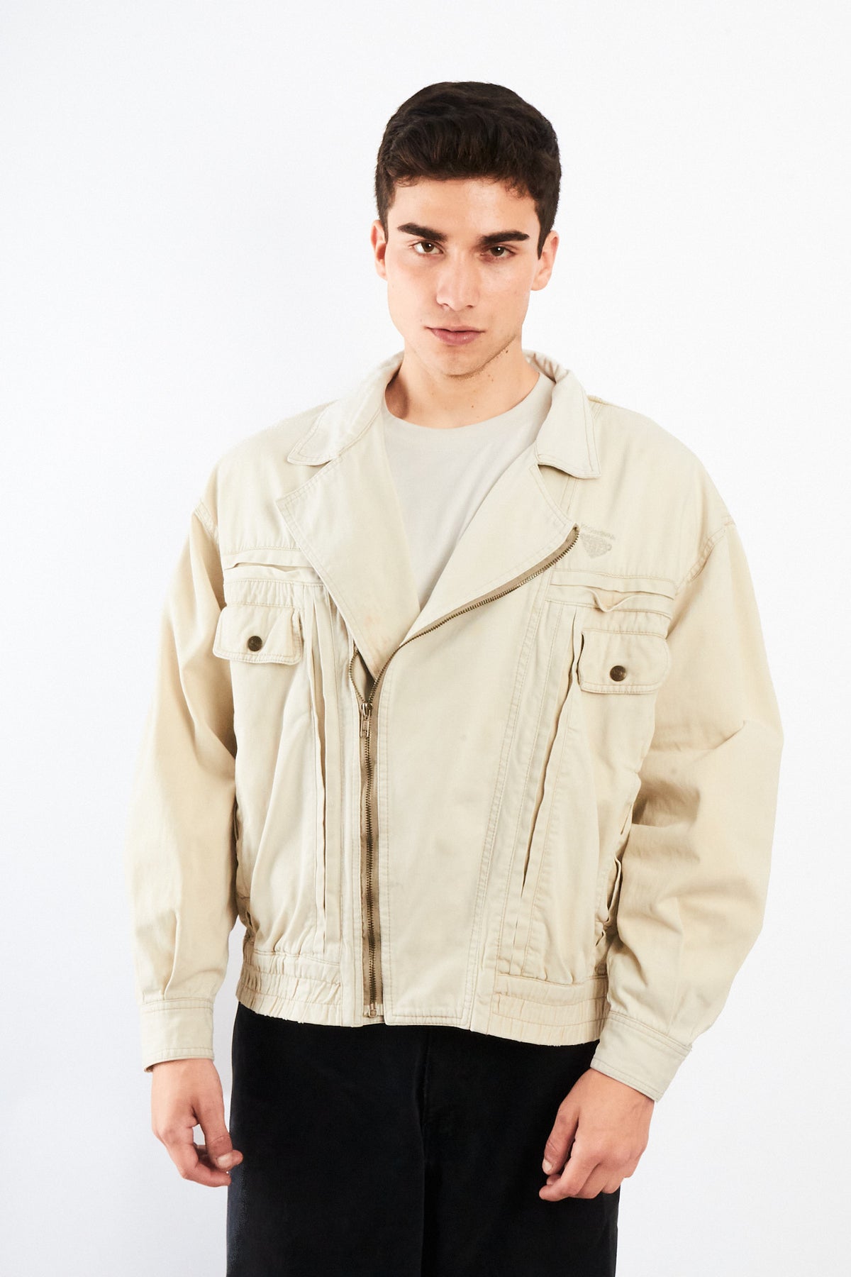 1980 Vintage Yve Saint Laurent Distressed Biker Jacket (M/L)