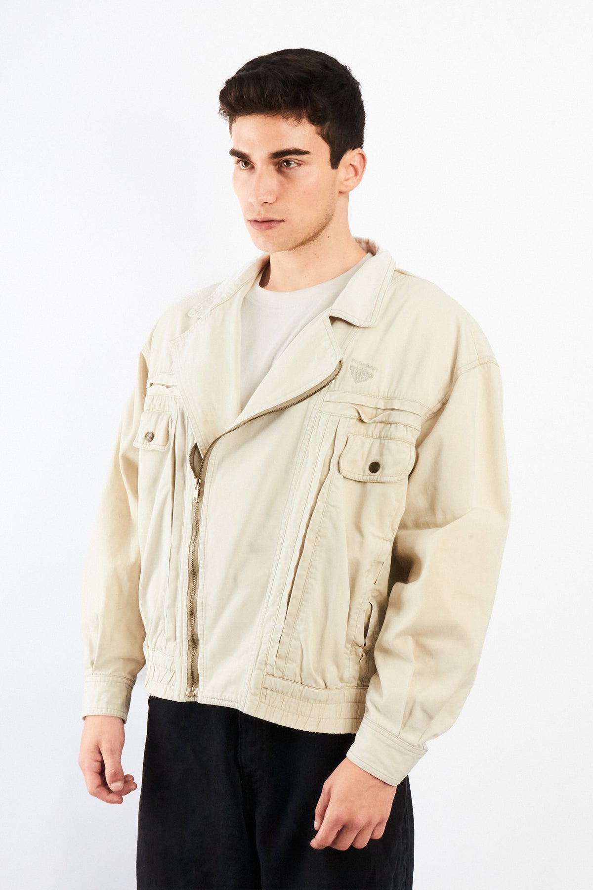 1980 Vintage Yve Saint Laurent Distressed Biker Jacket (M/L)