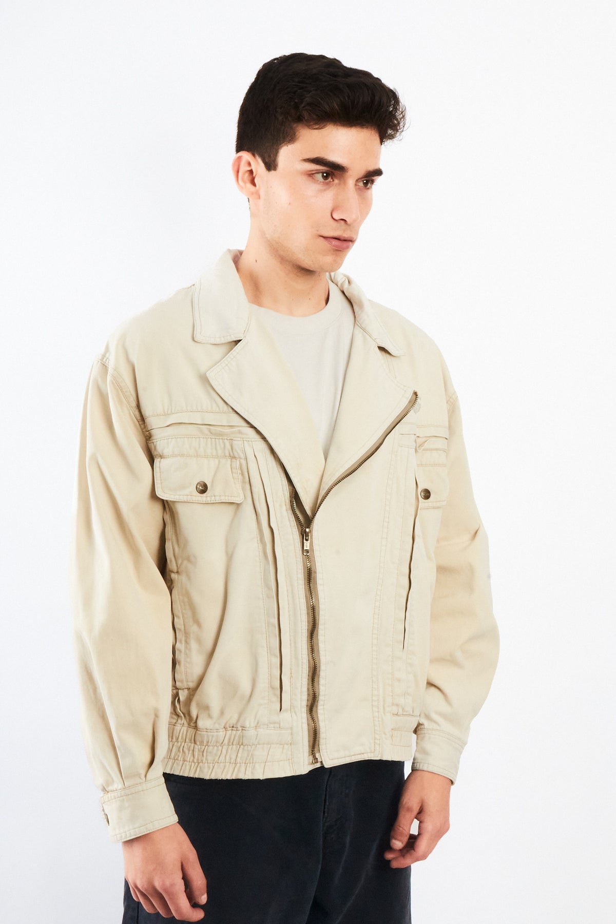 1980 Vintage Yve Saint Laurent Distressed Biker Jacket (M/L)