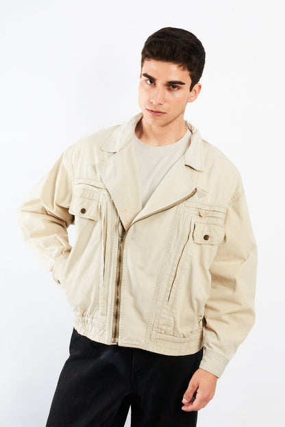1980 Vintage Yve Saint Laurent Distressed Biker Jacket (M/L)