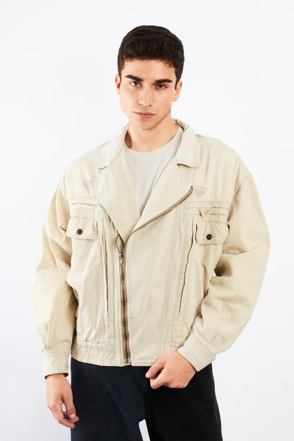 1980 Vintage Yve Saint Laurent Distressed Biker Jacket (M/L)