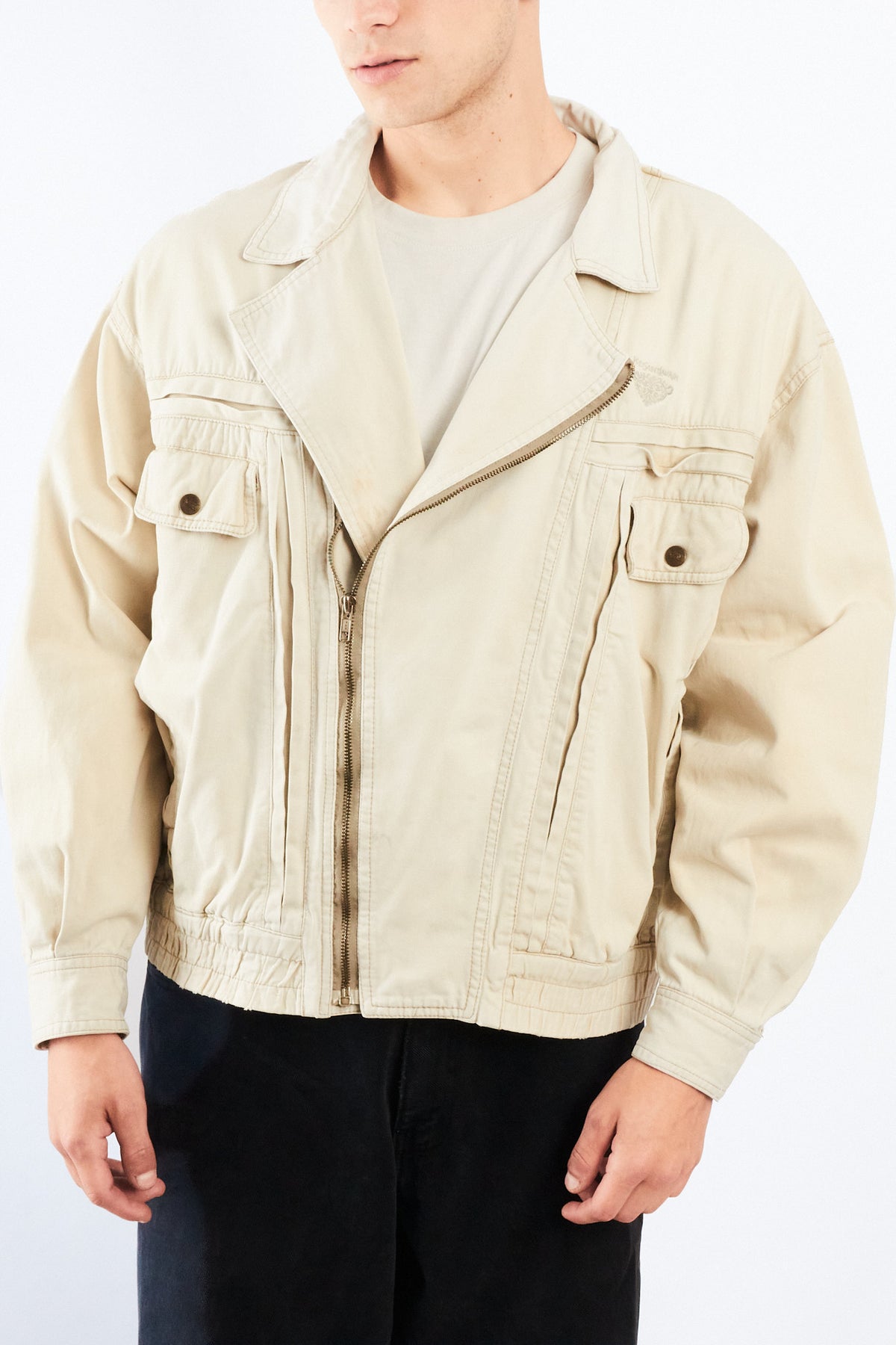 1980 Vintage Yve Saint Laurent Distressed Biker Jacket (M/L)