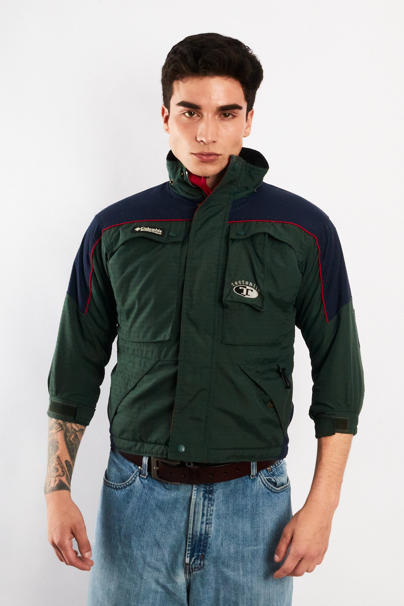 2000 VIntage Columbia Tectonie Army Green Padded Jacket (XS/S)