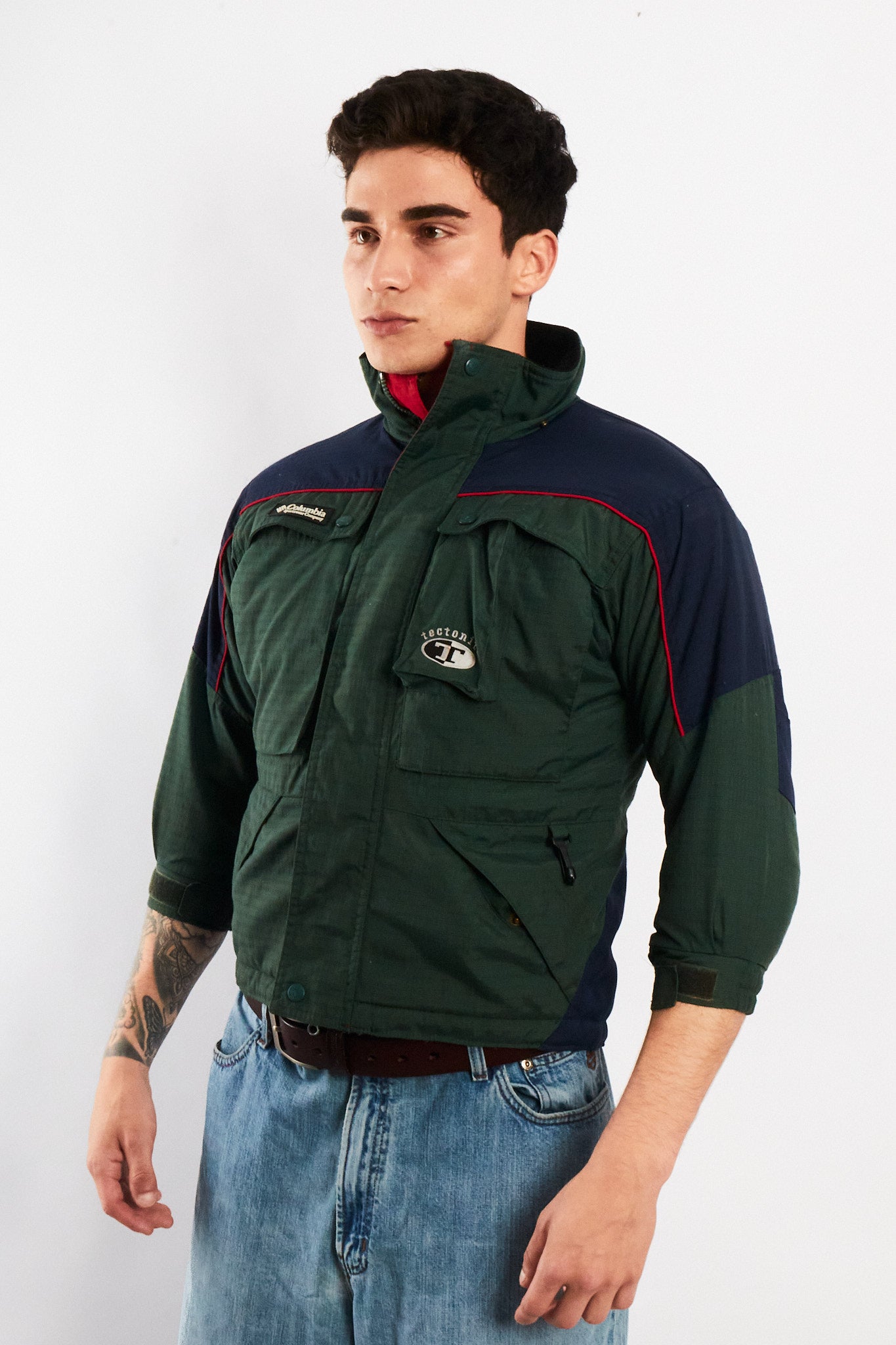 2000 VIntage Columbia Tectonie Army Green Padded Jacket (XS/S)