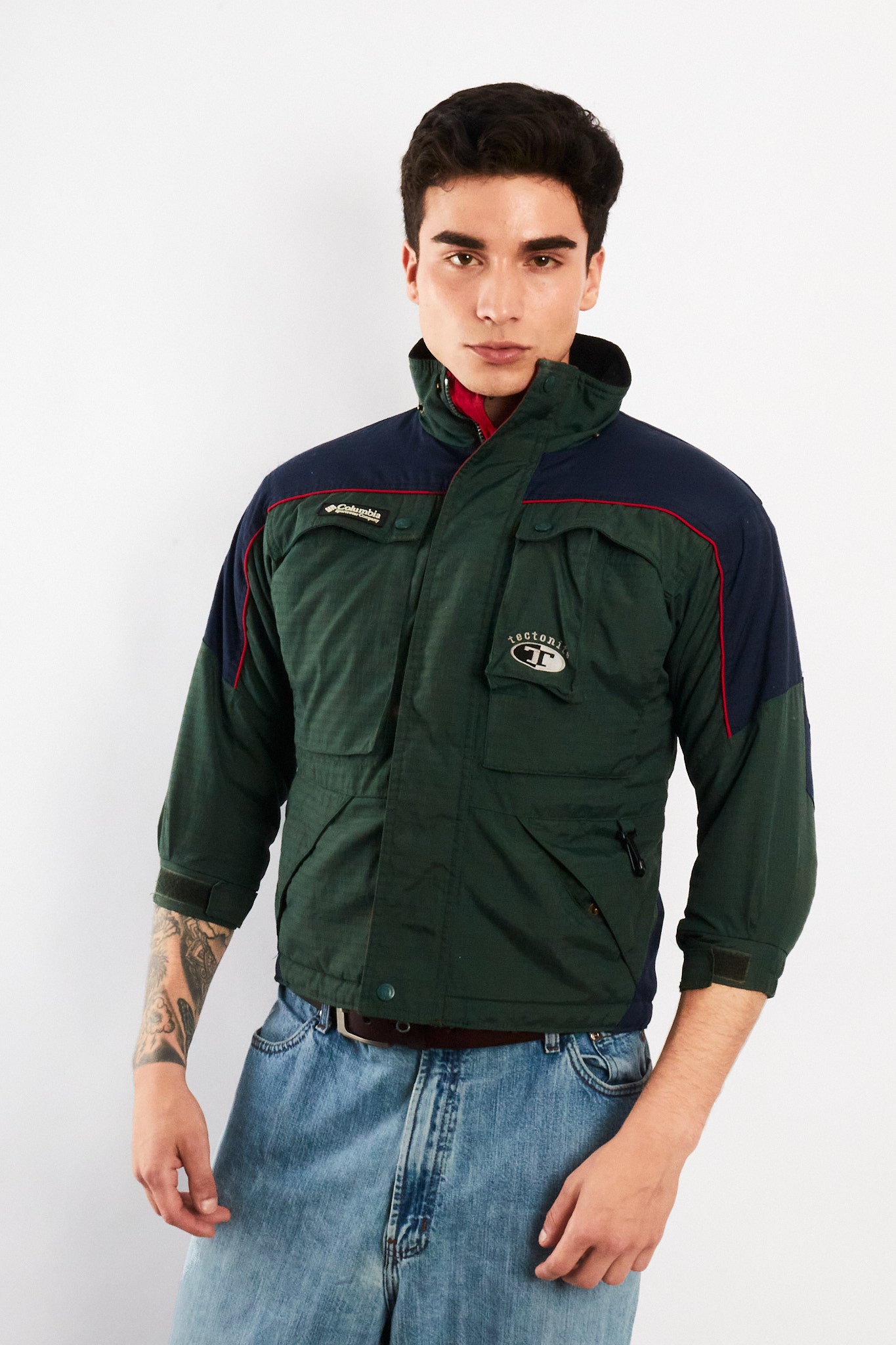 2000 VIntage Columbia Tectonie Army Green Padded Jacket (XS/S)